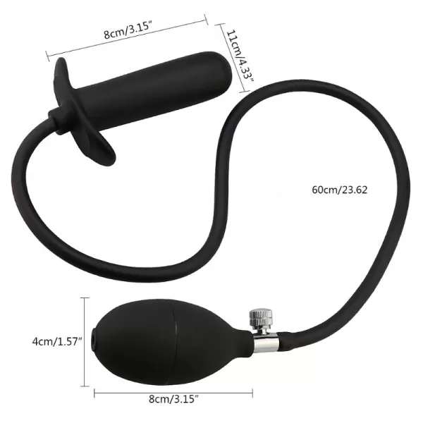 İnflatable Anal Plug Şişirilebilir Anüs Alıştırma Eğitimi Anal Genişletici Silikon Anal Butt Plug detay
