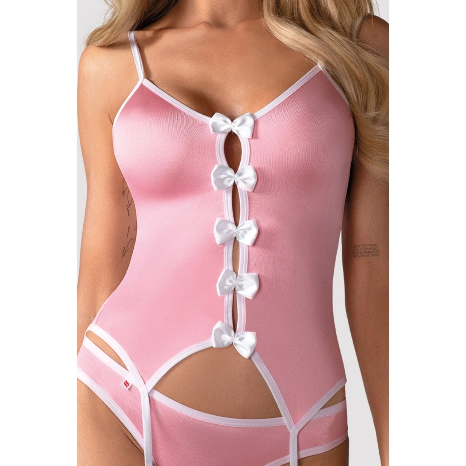 Sens Fantezi İç Giyim Bunny Suit Pink Ponponlu Jartiyer Set Seksi Tavşan Kostümü - 8360