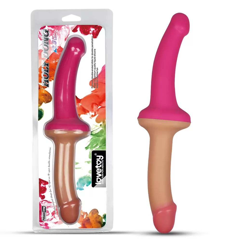 Holy Dong - Ultra Yumuşak Doku Çok Esnek Çift Taraflı Realistik Silikon Double Dildo Gerçeki Yapay Penis 32 CM detay