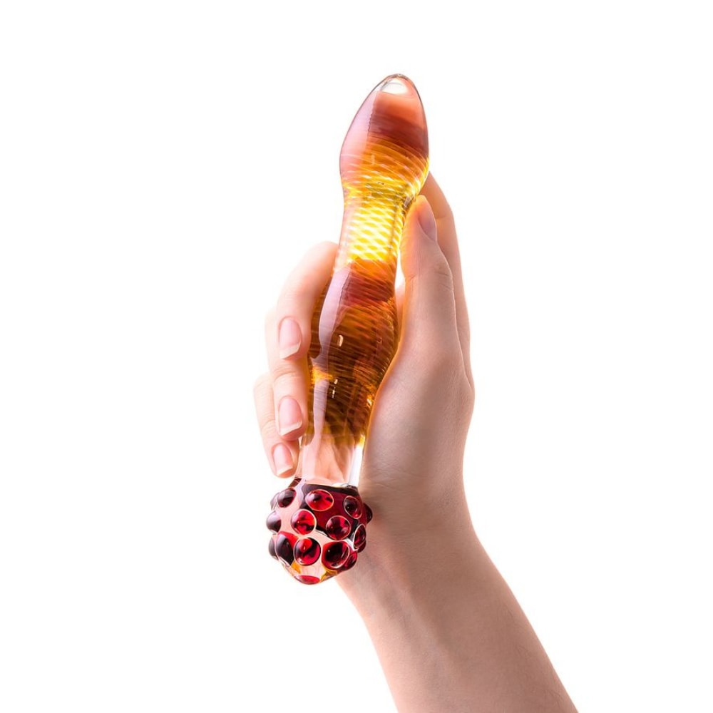 Neo Glass Çift Taraflı Lüks Cam Dildo Soğuk Sıcak His Cam Anal Plug detay