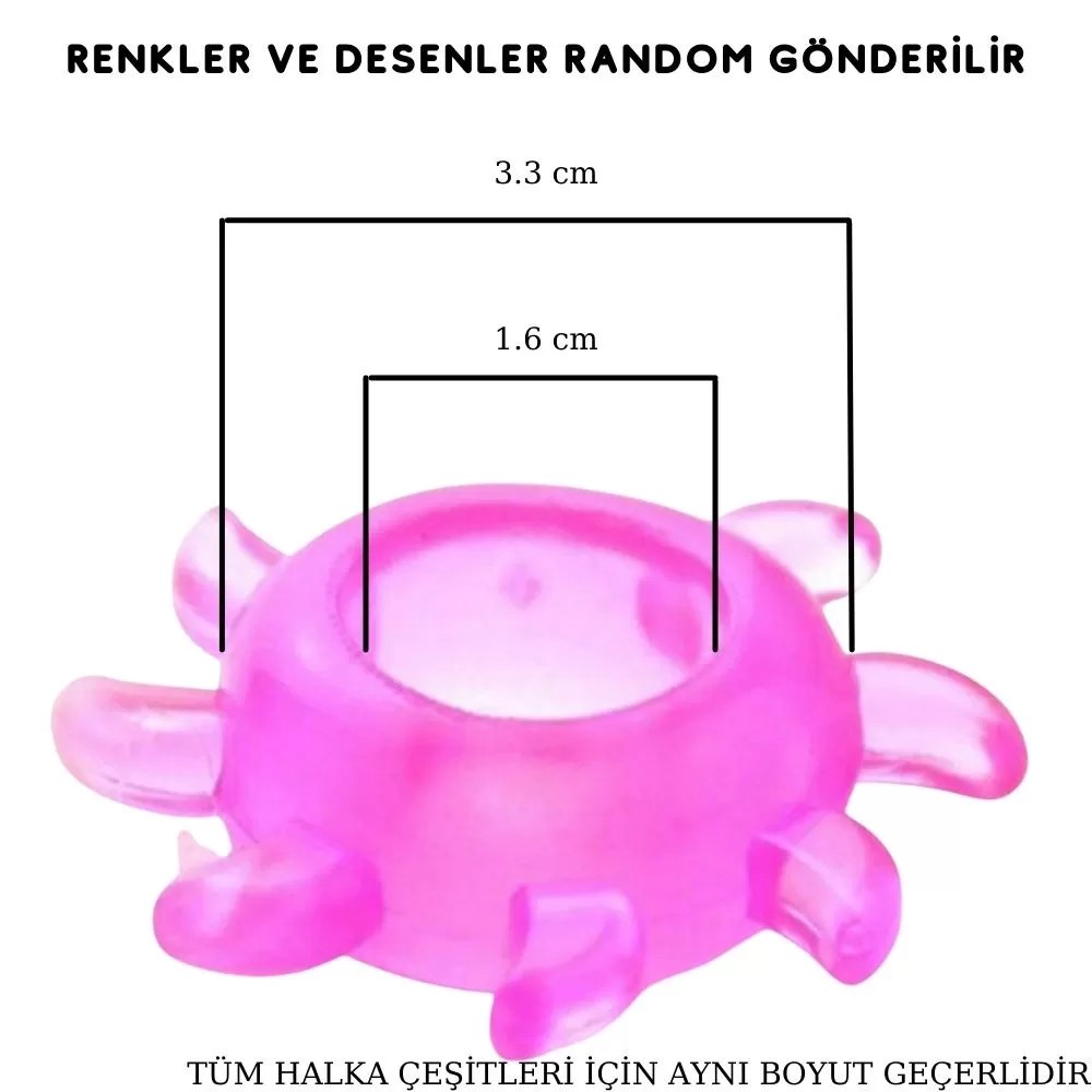 Esnek Yapıda Desenli Silikon Penis Halkası Seti 3&amp;#39;lü Cock Ring