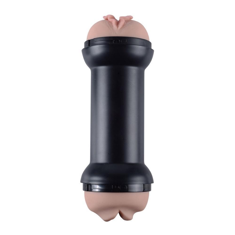 Tutma ve Saklama Dumbell Kutulu Çift Taraflı Oral Vajina Girişli Gerçekçi Mastürbatör 22 CM