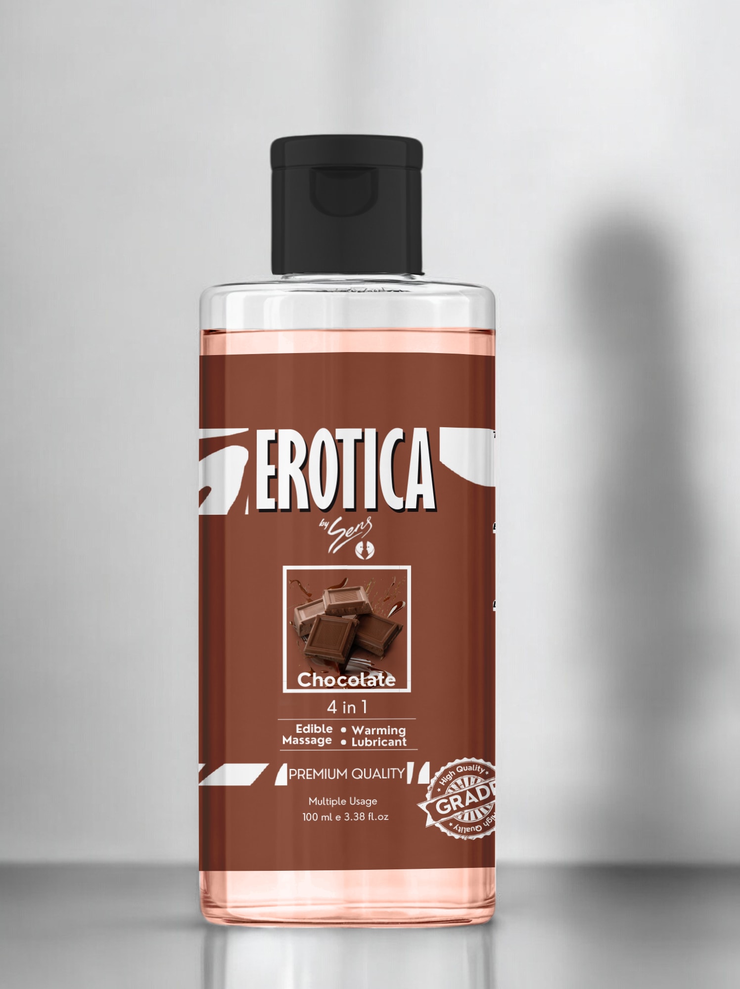 Chocolate 4 in 1 WB Lube 100 ml by Sens Su Bazlı Çikolata Aromalı Kayganlaştırıcı Masaj Jeli detay