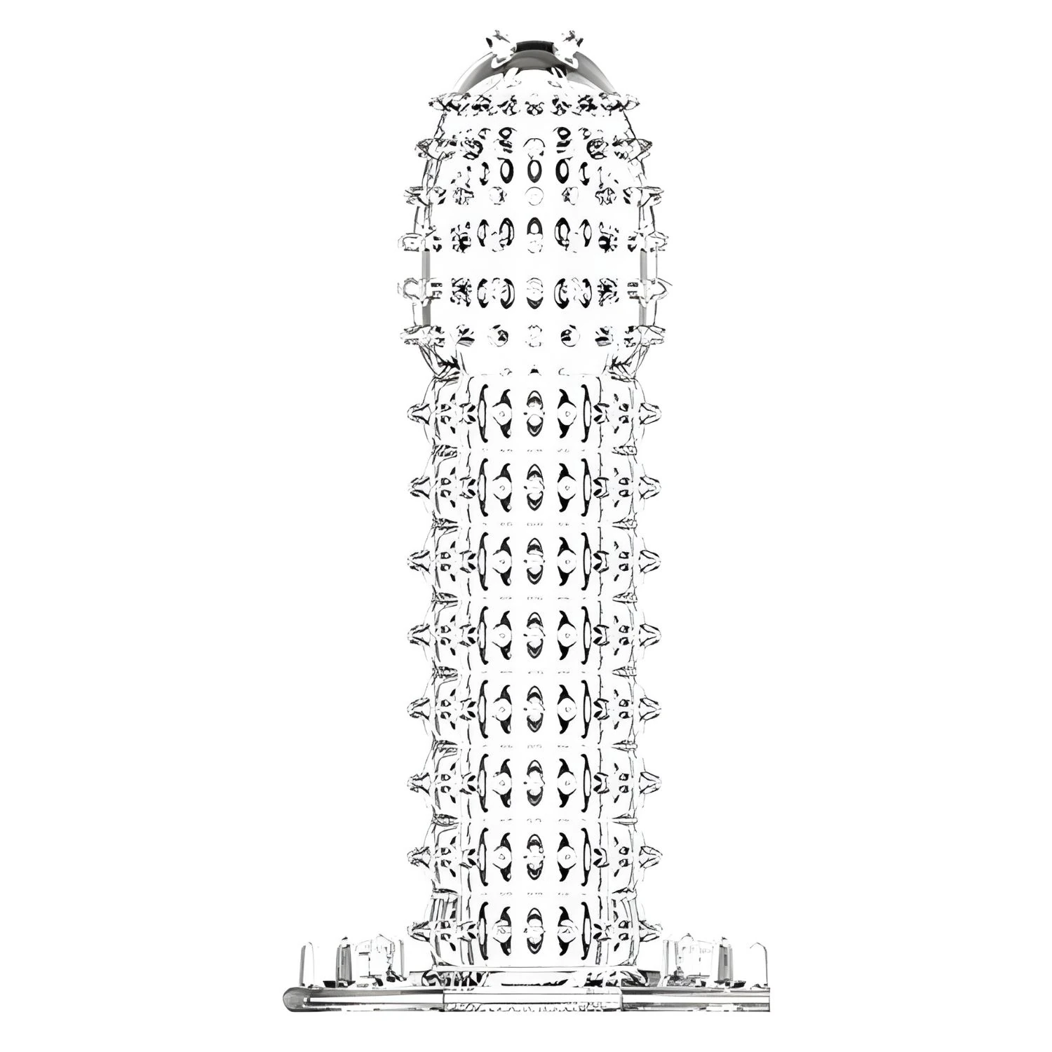 Tırtıklı Kabartmalı Güçlü Uyarıcı Şeffaf Silikon Penis Kılıfı - TYPE D