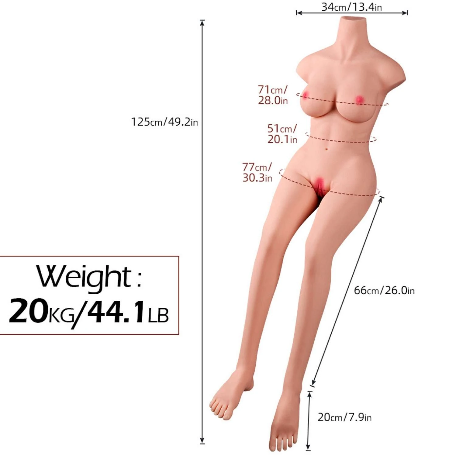 Sarah - Ultra Mega Boy 125 CM Realistik Manken Anal Vajina Çift Girişli İskeletli Isıtmalı Titreşimli Mastürbatör 20 KG