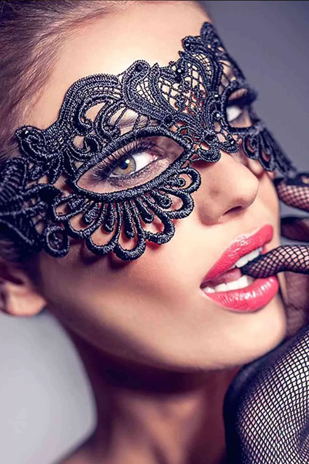 Sens Fantezi Aksesuar Seksi Dantel Gözü Açık Erotik Cosplay Maske - 0365 detay