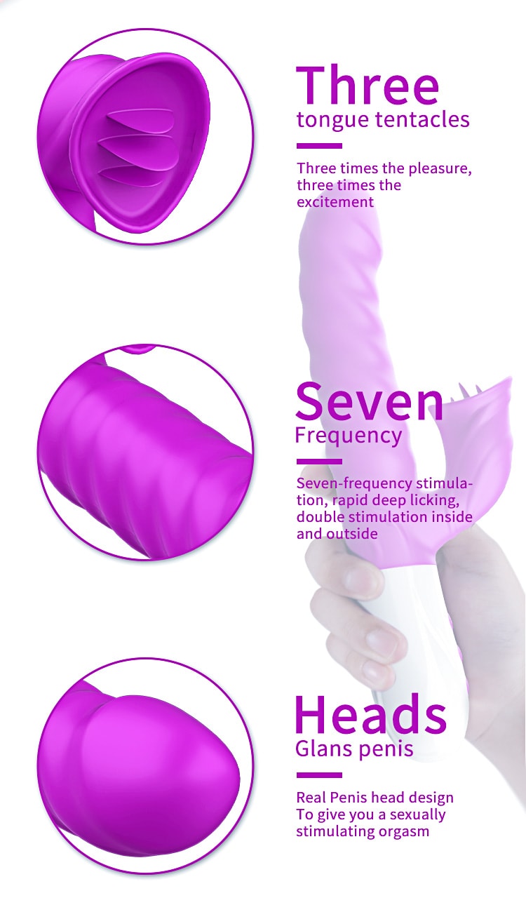 V40 - Şarjlı Akıllı Isıtma Özellikli Dil Hareketli Güçlü Titreşimli G-Spot ve Klitoris Uyarıcı 2 in 1 Yapay Penis Rabbit Vibratör detay