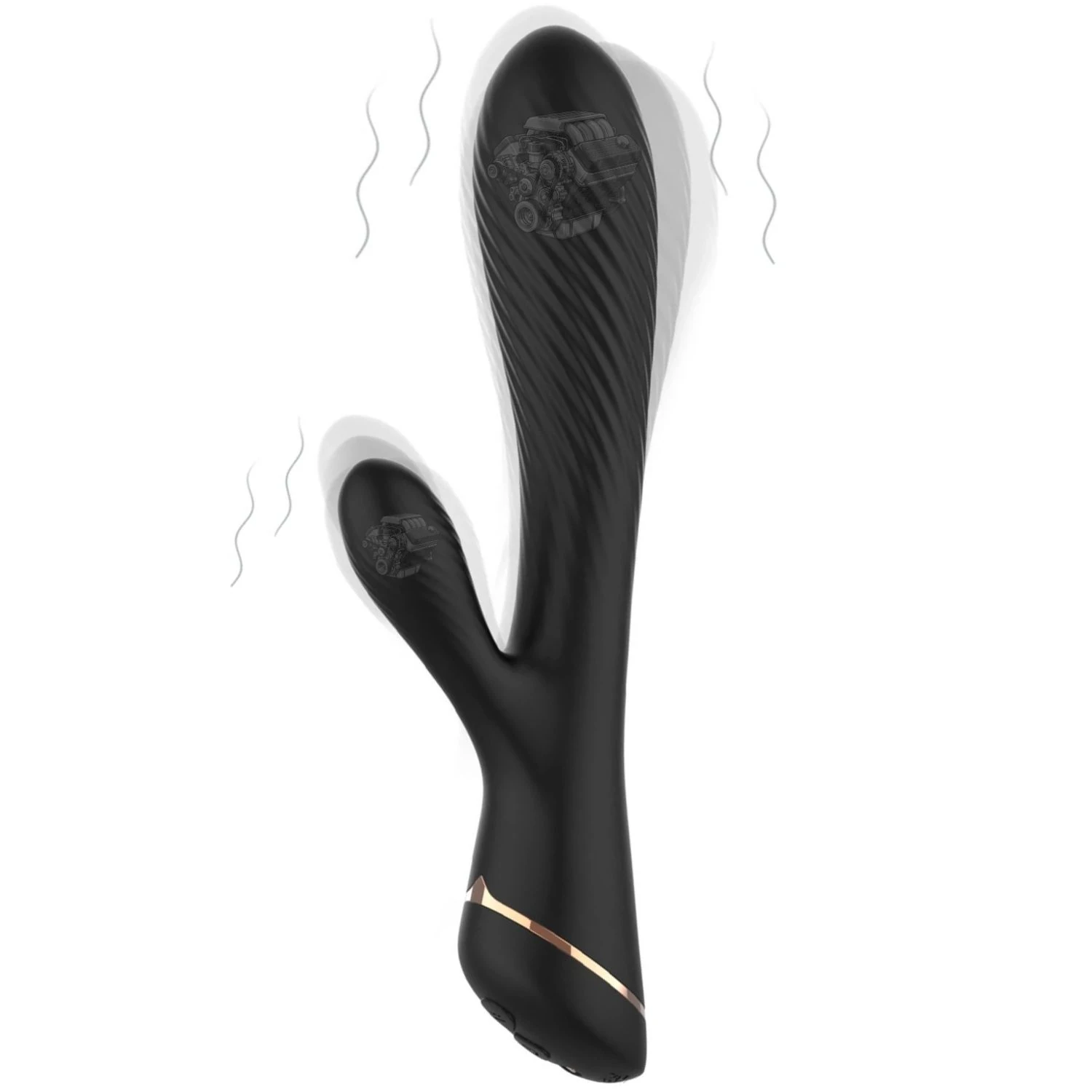 Spiry - Manyeitk Şarjlı Tırtıklı Yüzey Esnek Yapı G Nokta ve Klitoris Uyarıcı 2 in 1 Rabbit Vibratör