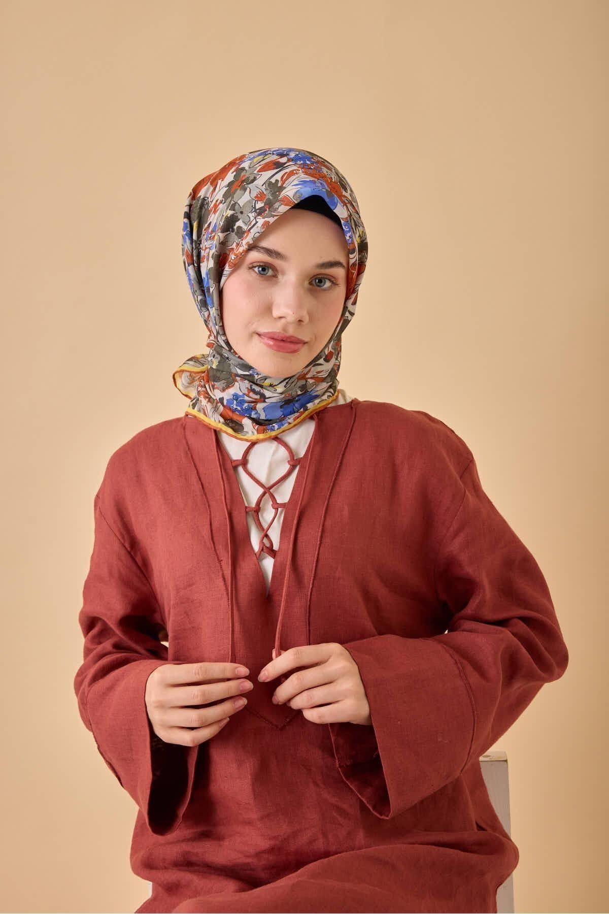 Bodrum Desen Soft Pamuk Eşarp