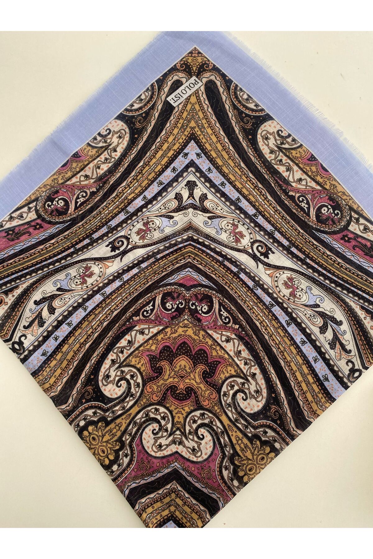 Karma Desen Tülbent Yazma - mavi