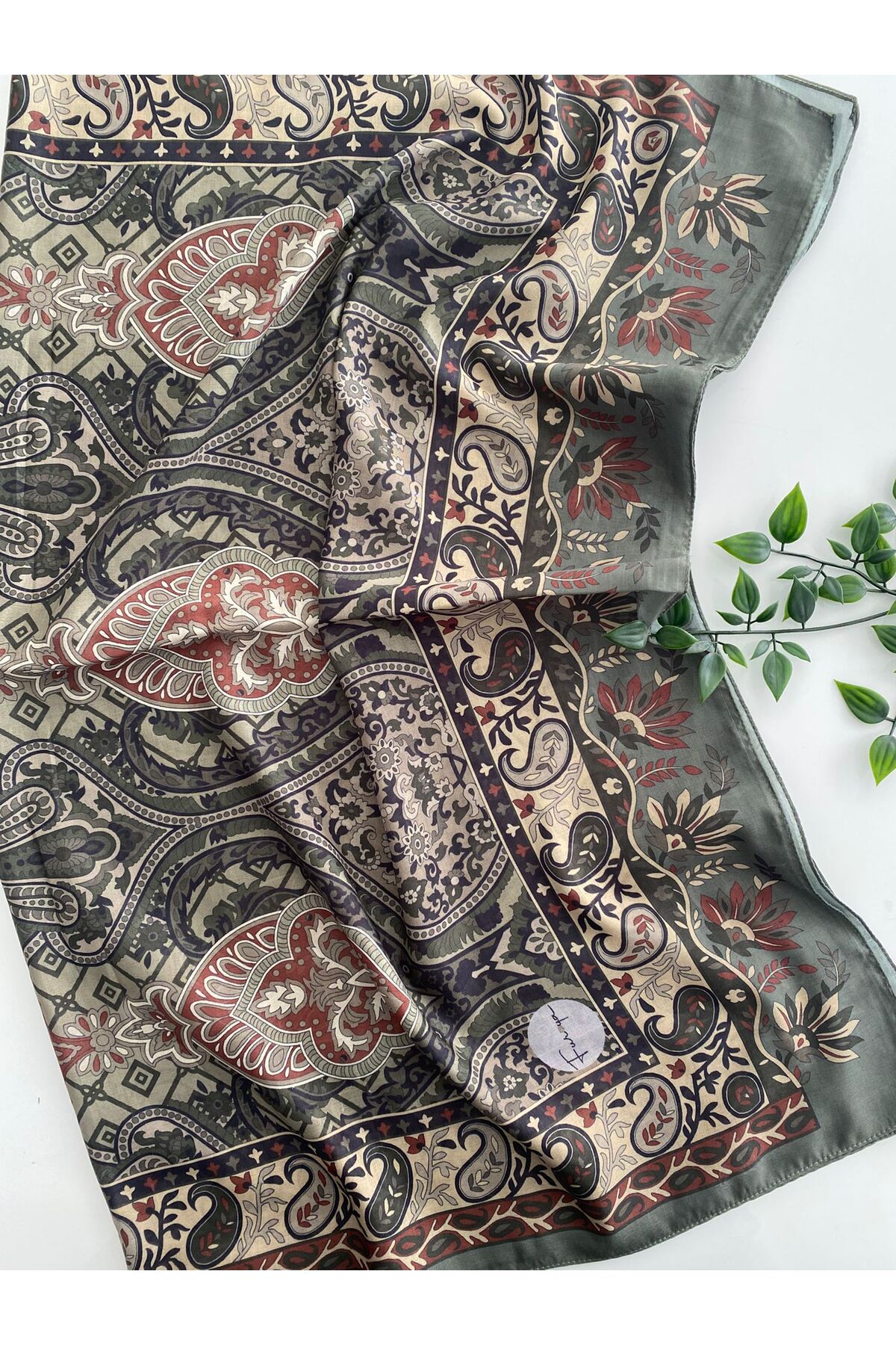 Eflin Desen Pamuk Şal - haki