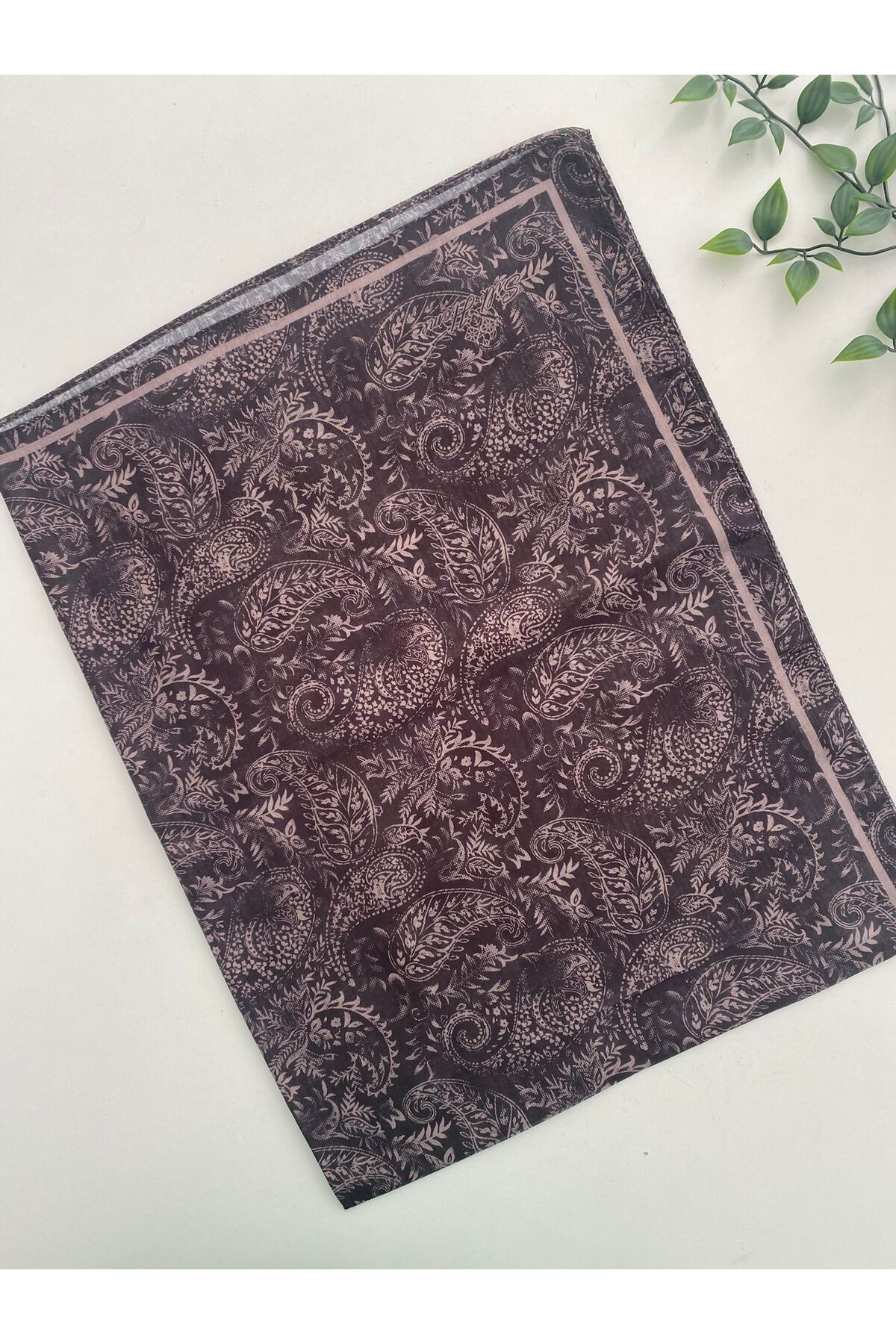 Bohem Desen Soft Şal - siyah&taş