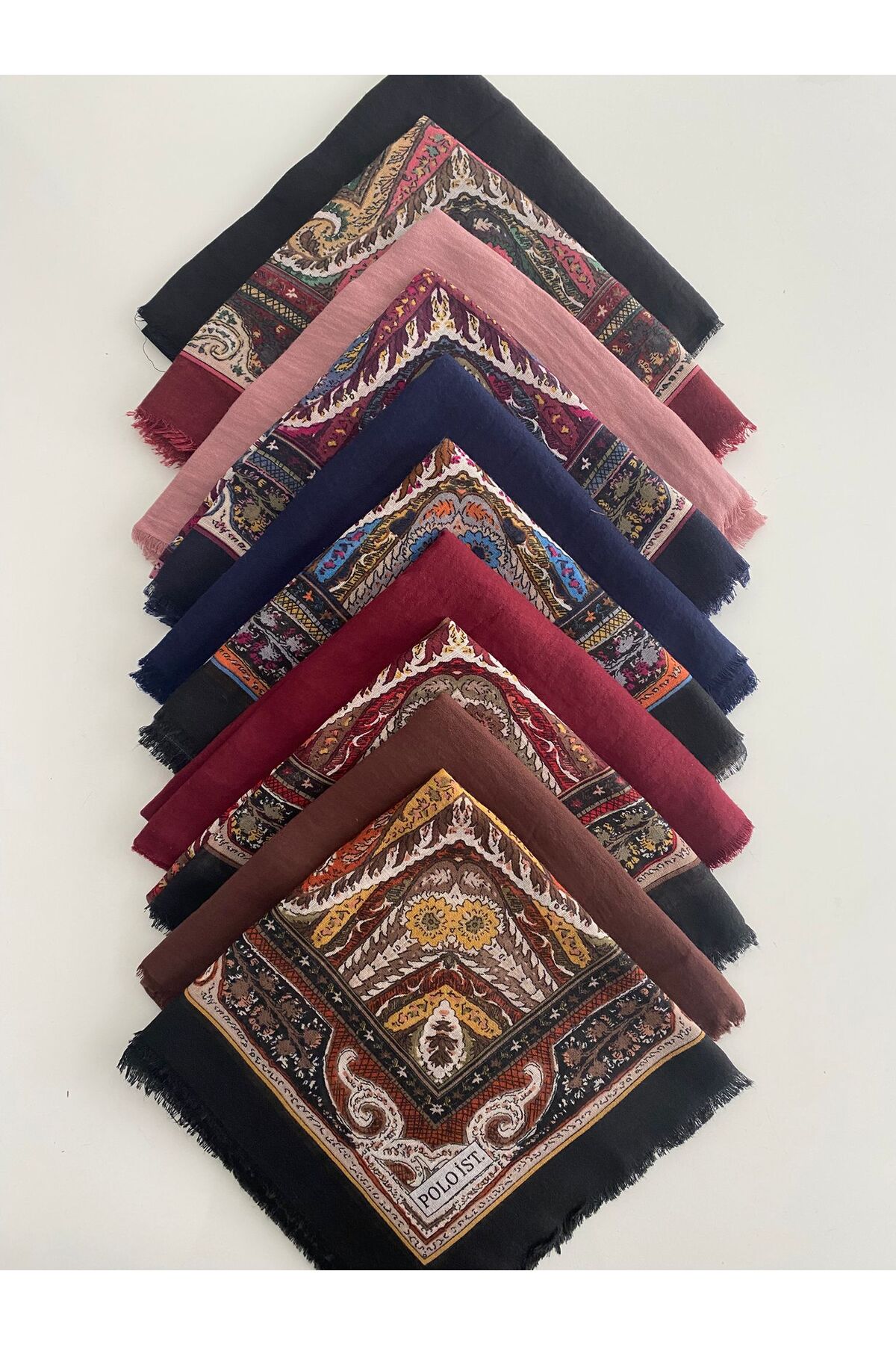 10 Adet Karışık Desenli Tülbent Yazma - #2