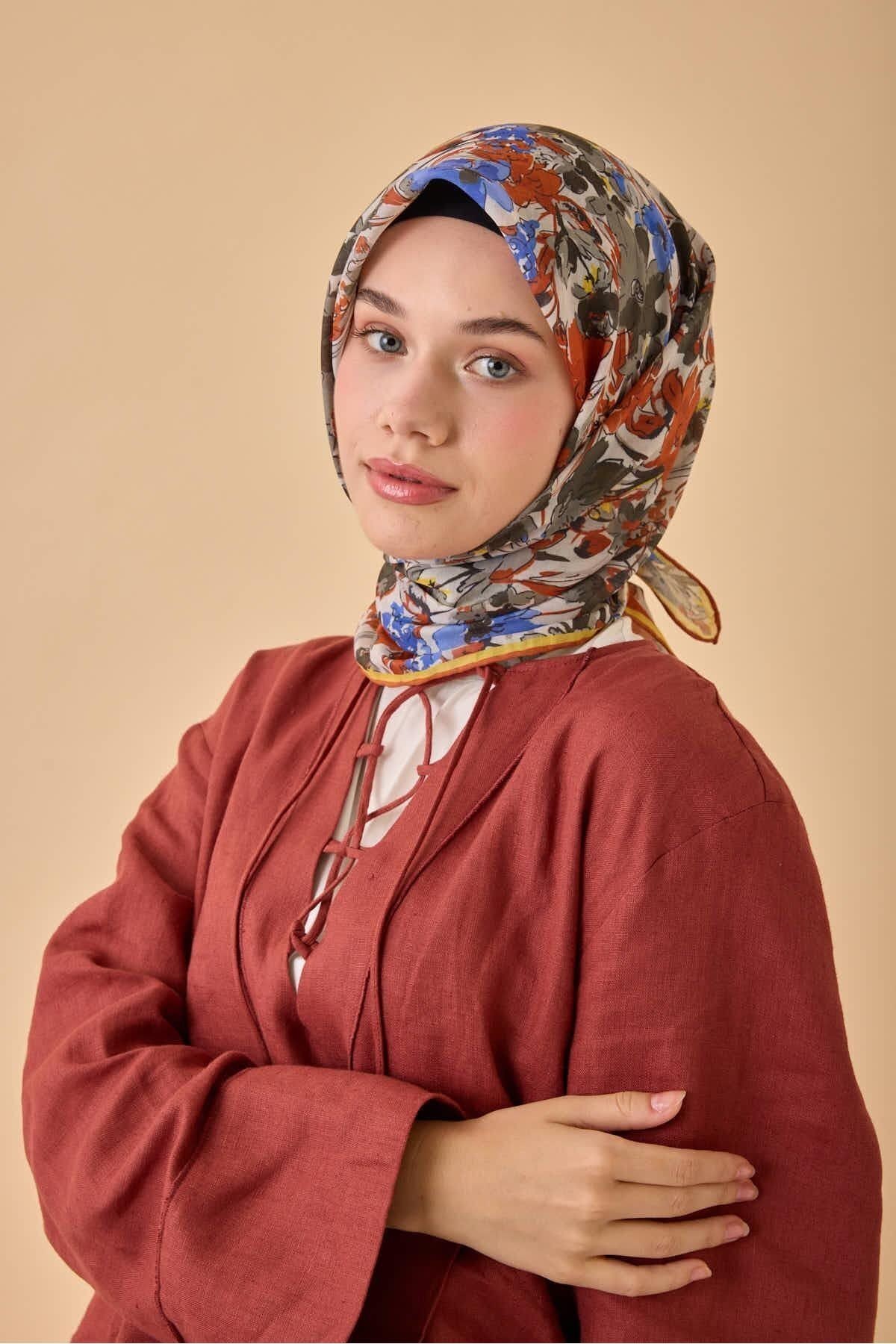 Bodrum Desen Soft Pamuk Eşarp