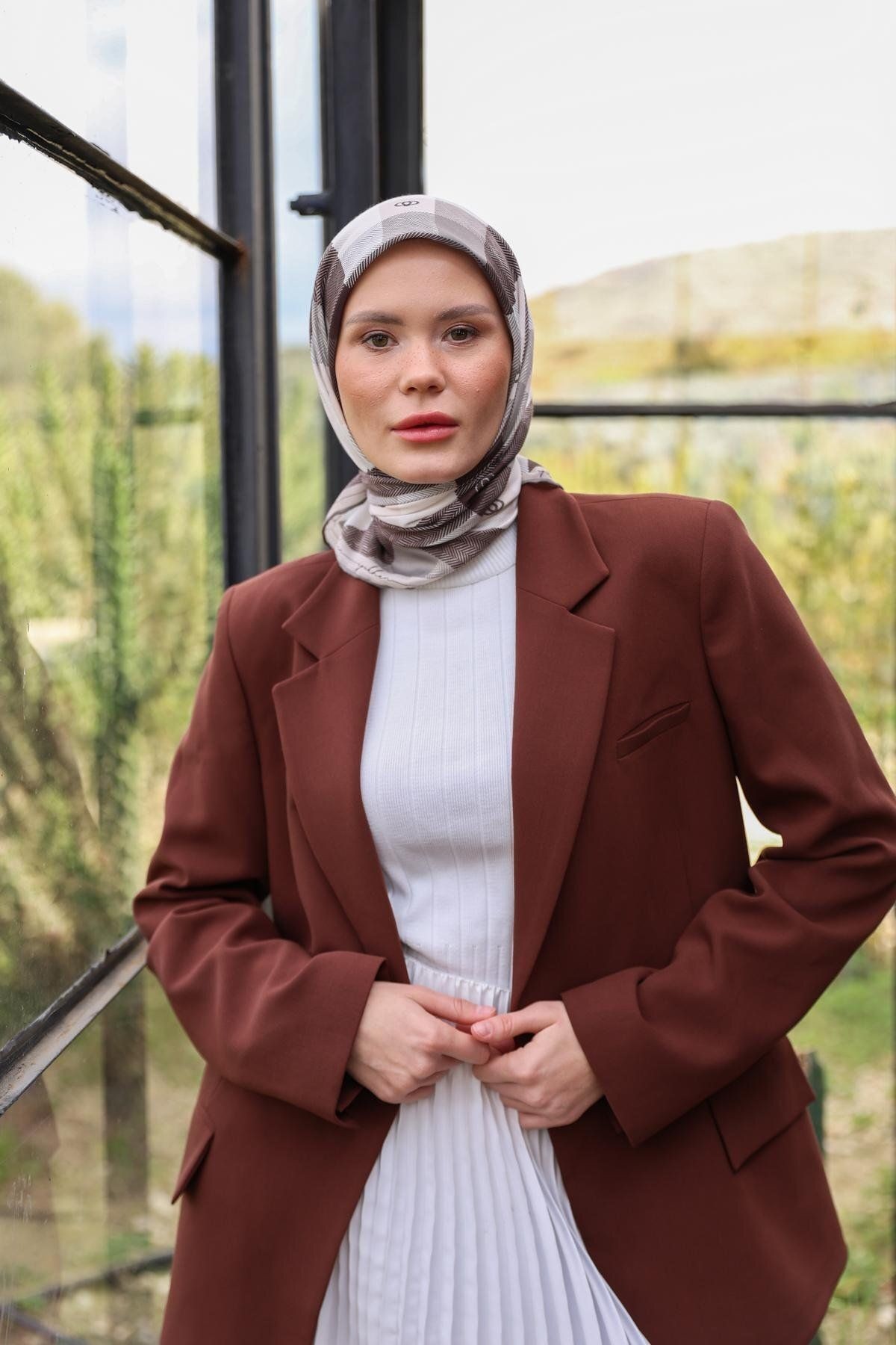 Logo Desen İnce Pamuk Eşarp