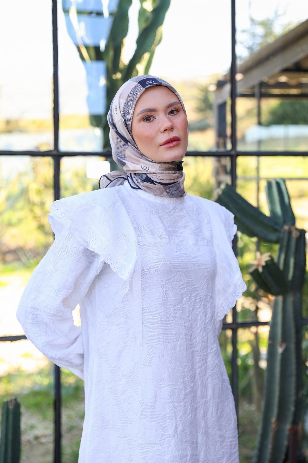 Logo Desen İnce Pamuk Eşarp