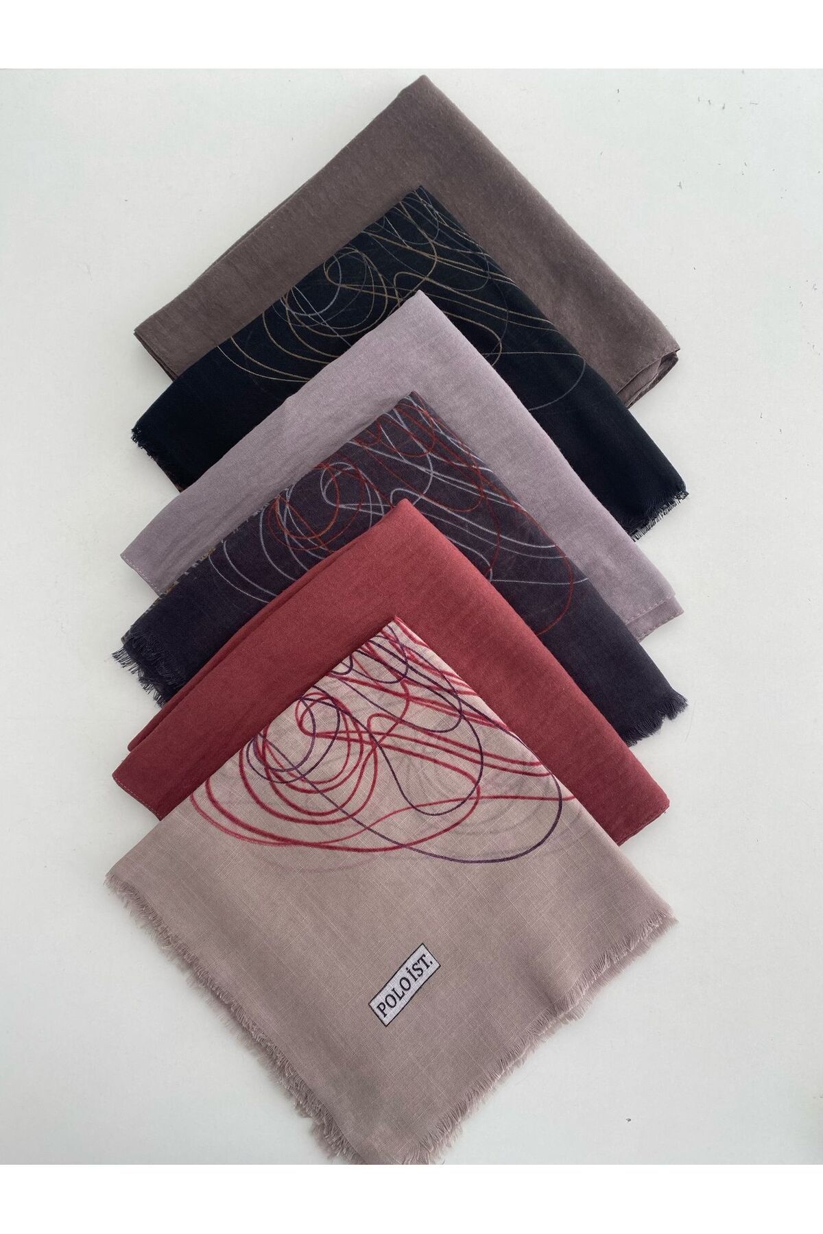 6 Adet Karışık Desenli Tülbent Yazma - #59