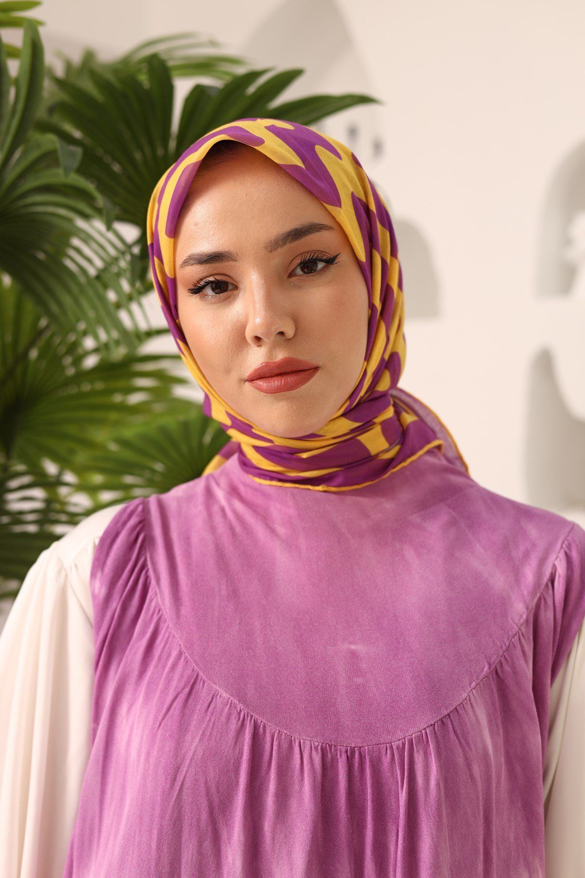 Leke Desen Soft Pamuk Eşarp