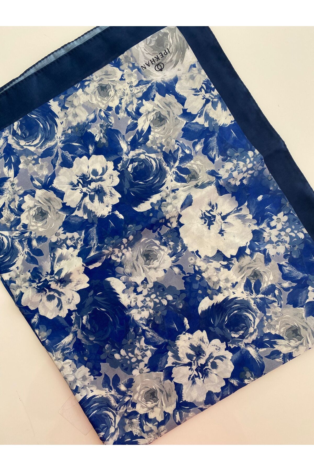 Duru Desen İnce Pamuk Şal - koyu lacivert