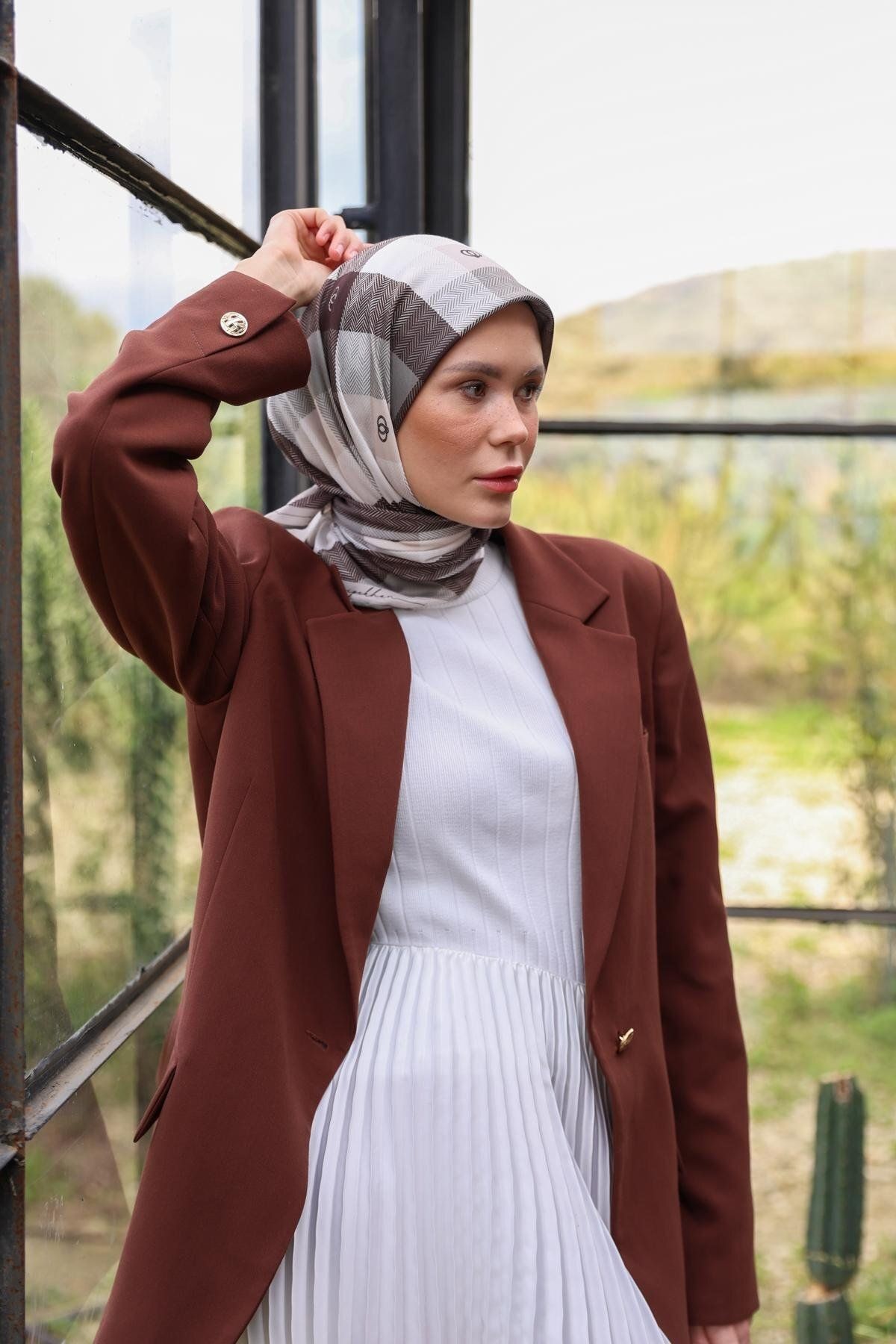 Logo Desen İnce Pamuk Eşarp