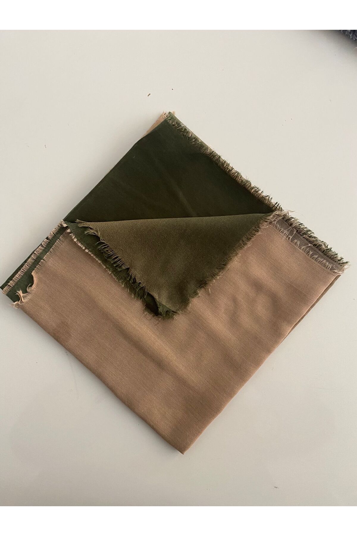 Degrade Desen Tülbent Yazma - haki