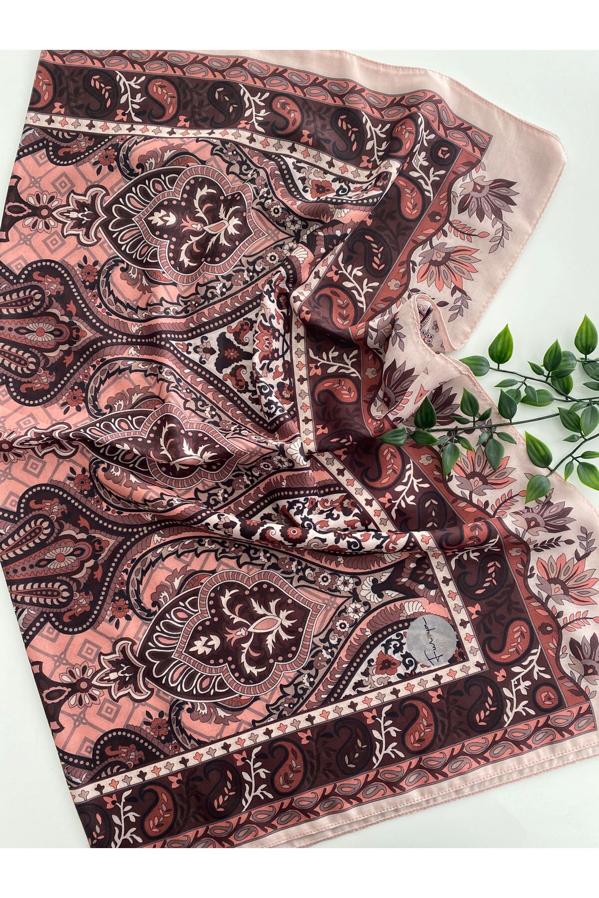 Eflin Desen Pamuk Şal - pudra