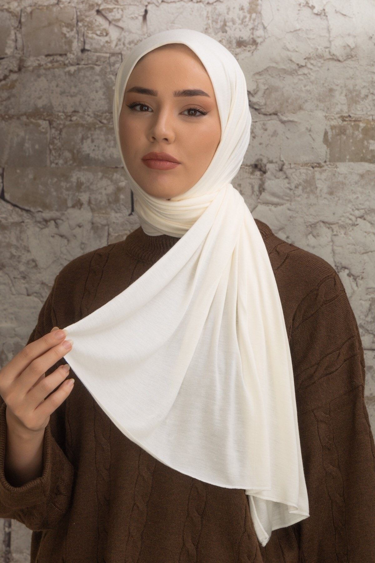 Penye Şal - kırık beyaz