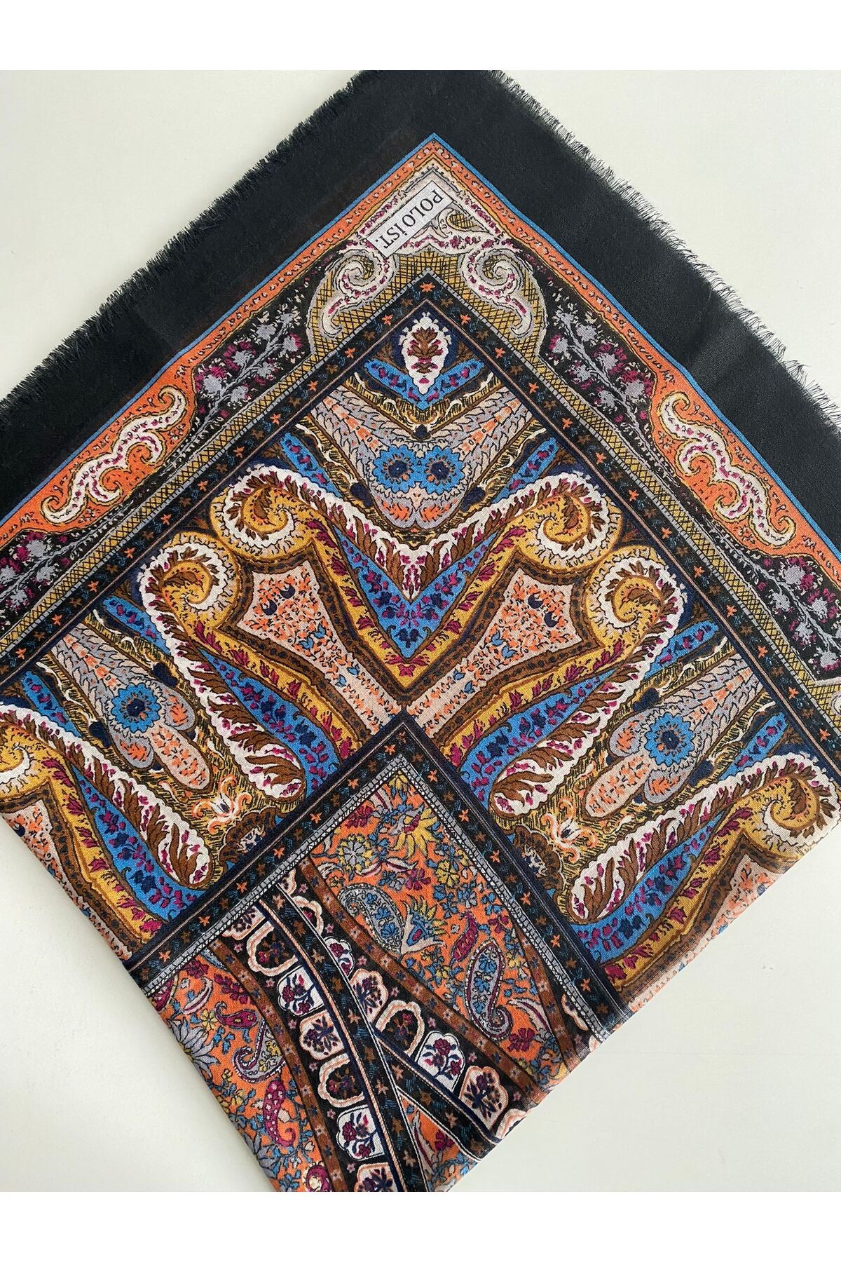 Eser Desen Tülbent Yazma - siyah&mavi