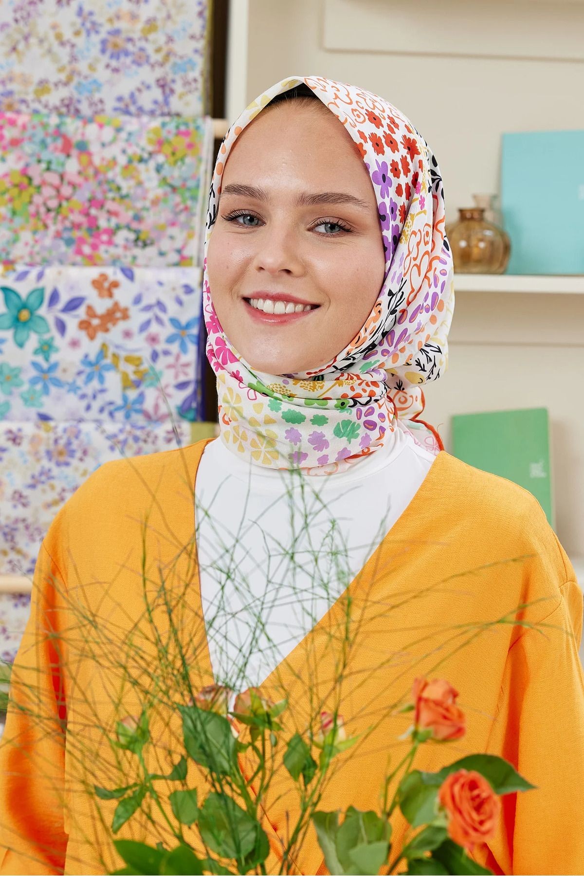 Lina Desen Proline Eşarp - turuncu