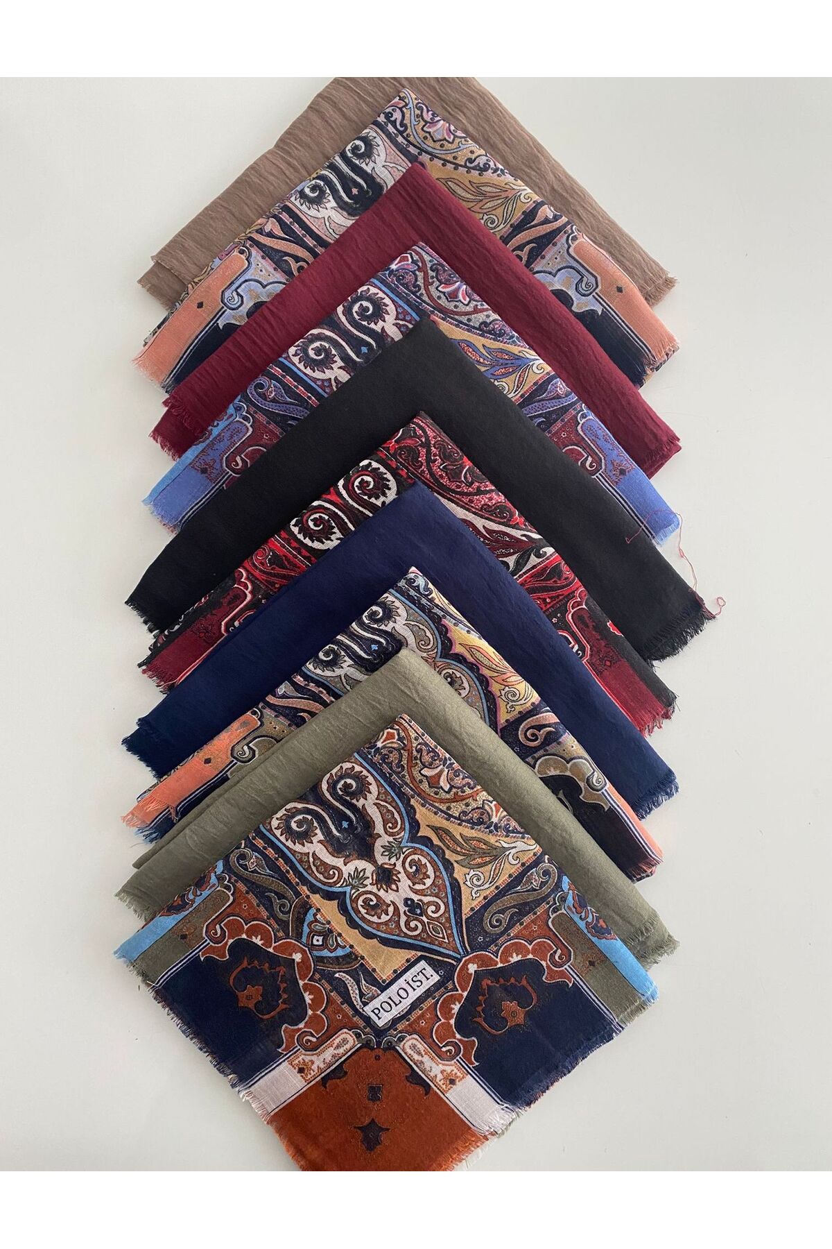 10 Adet Karışık Desenli Tülbent Yazma - #3