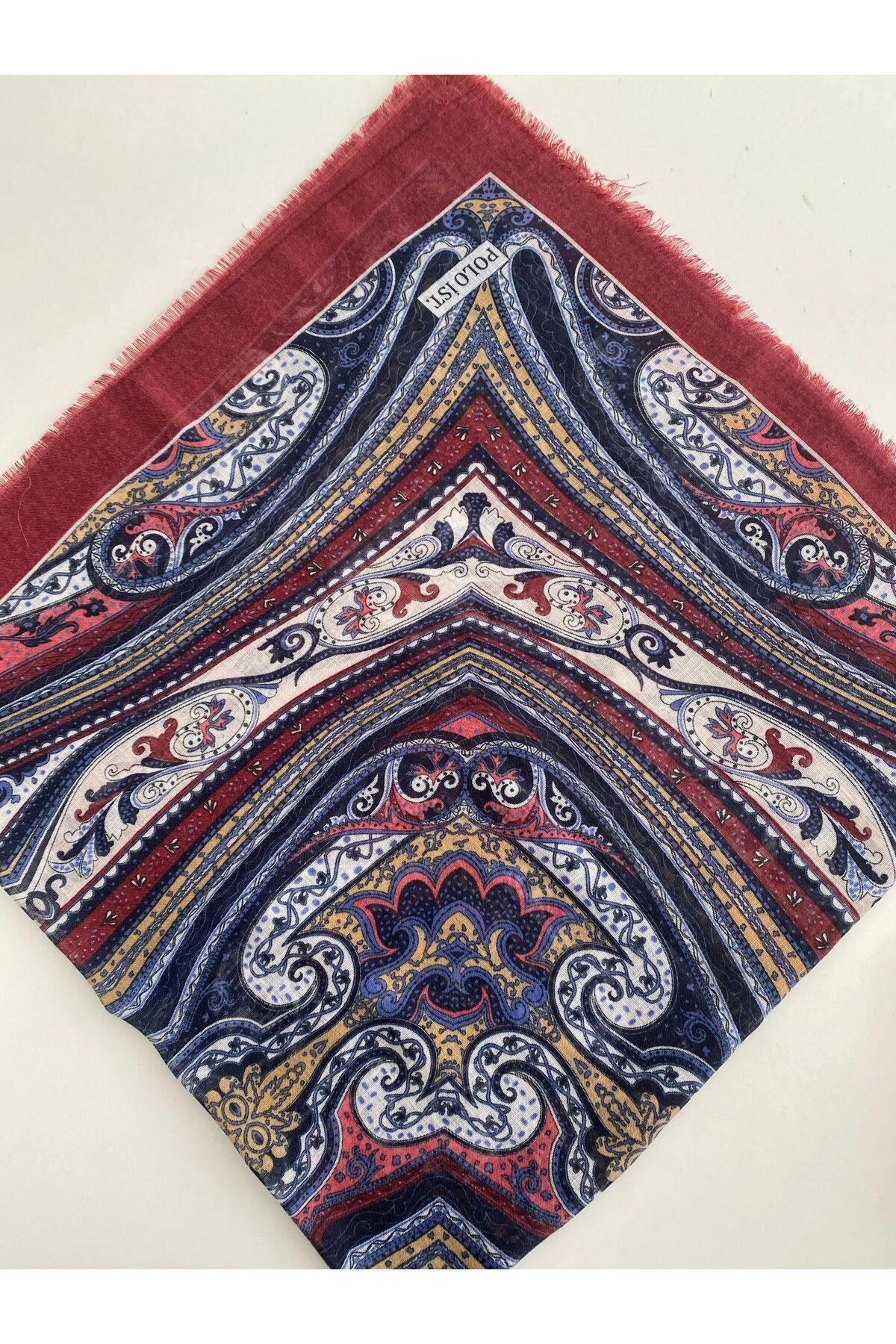 Karma Desen Tülbent Yazma - bordo