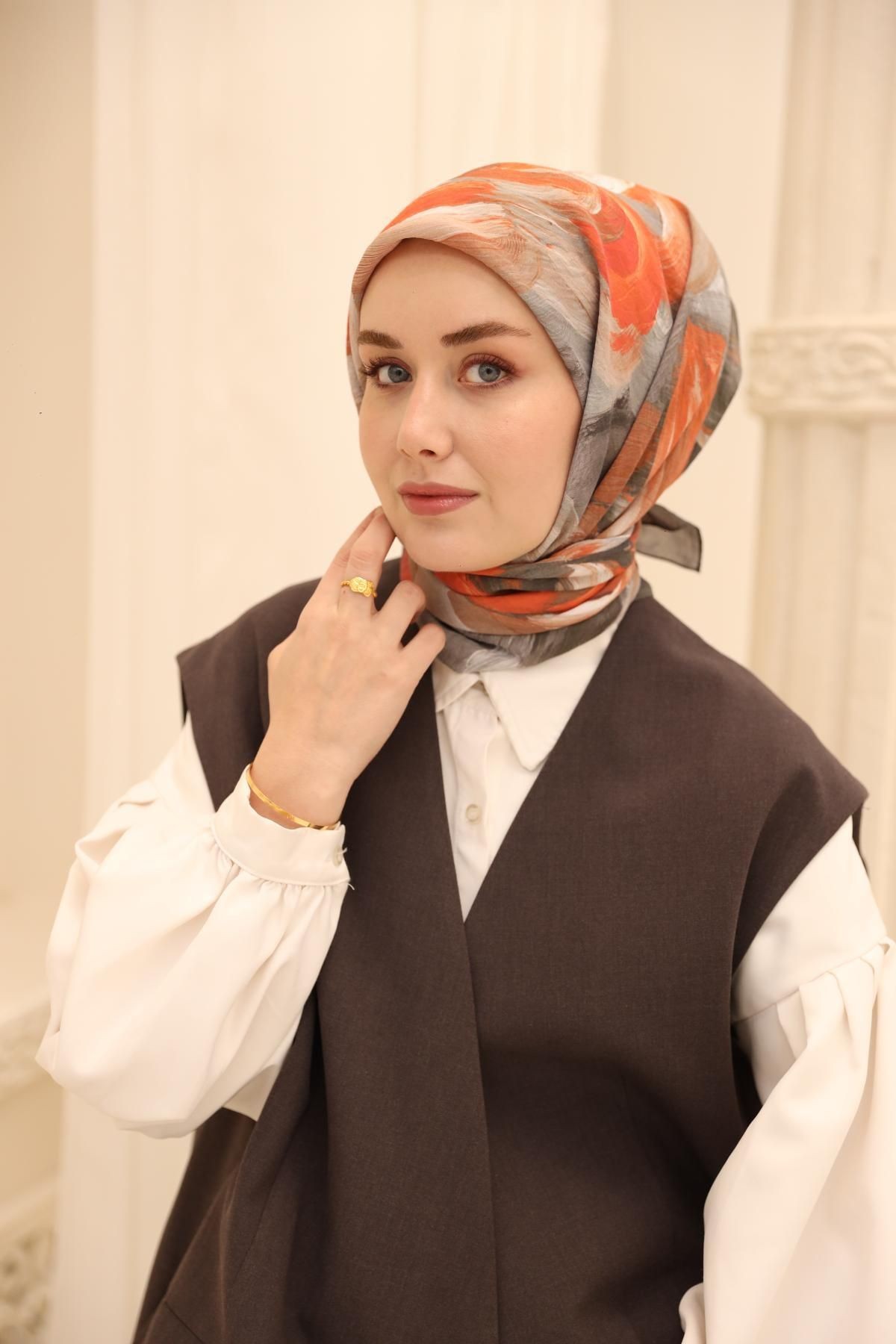 Akrilik Desen Olinda İpek Eşarp
