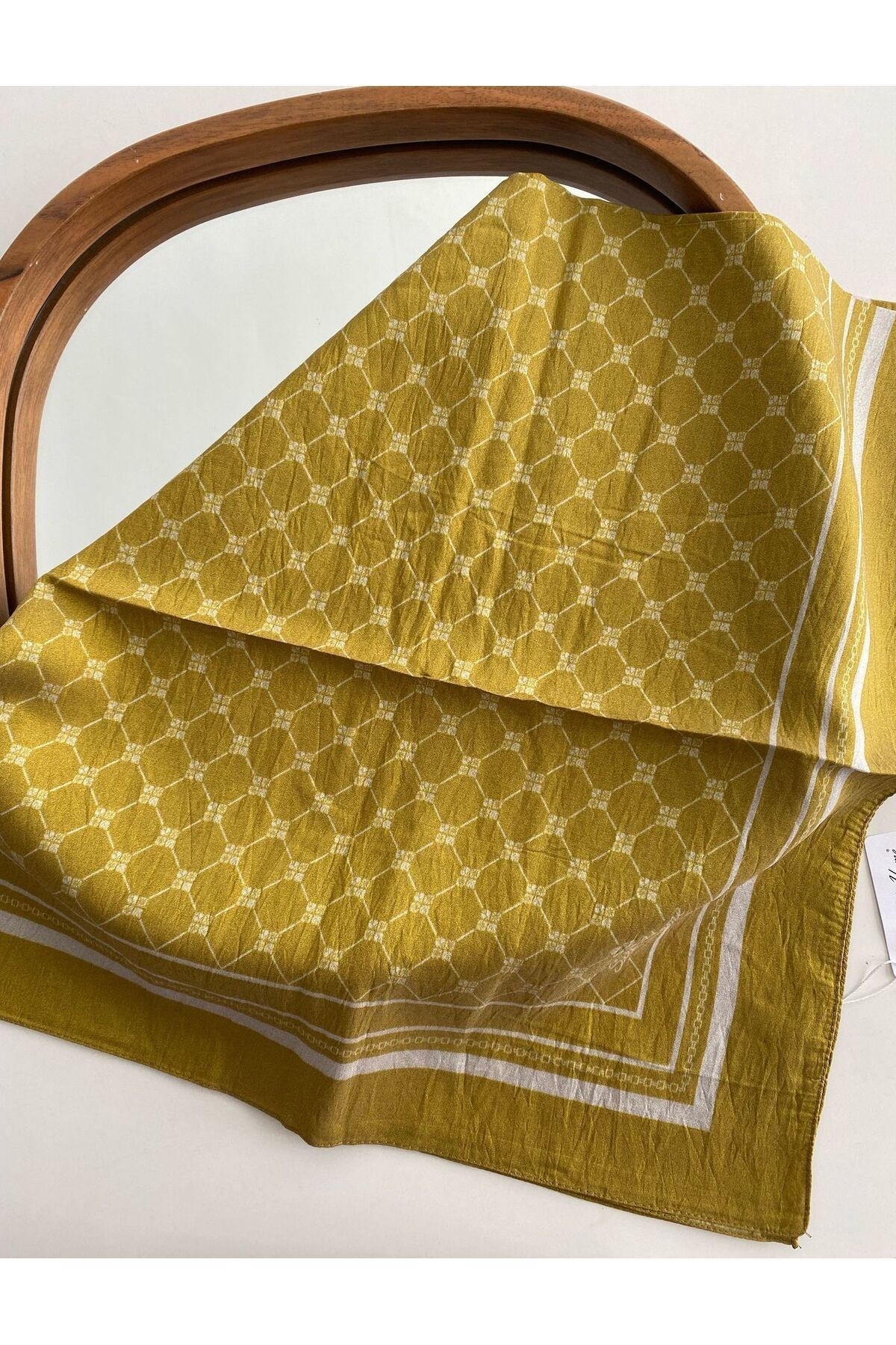 Monogram Desen Olinda Eşarp - yağ yeşili