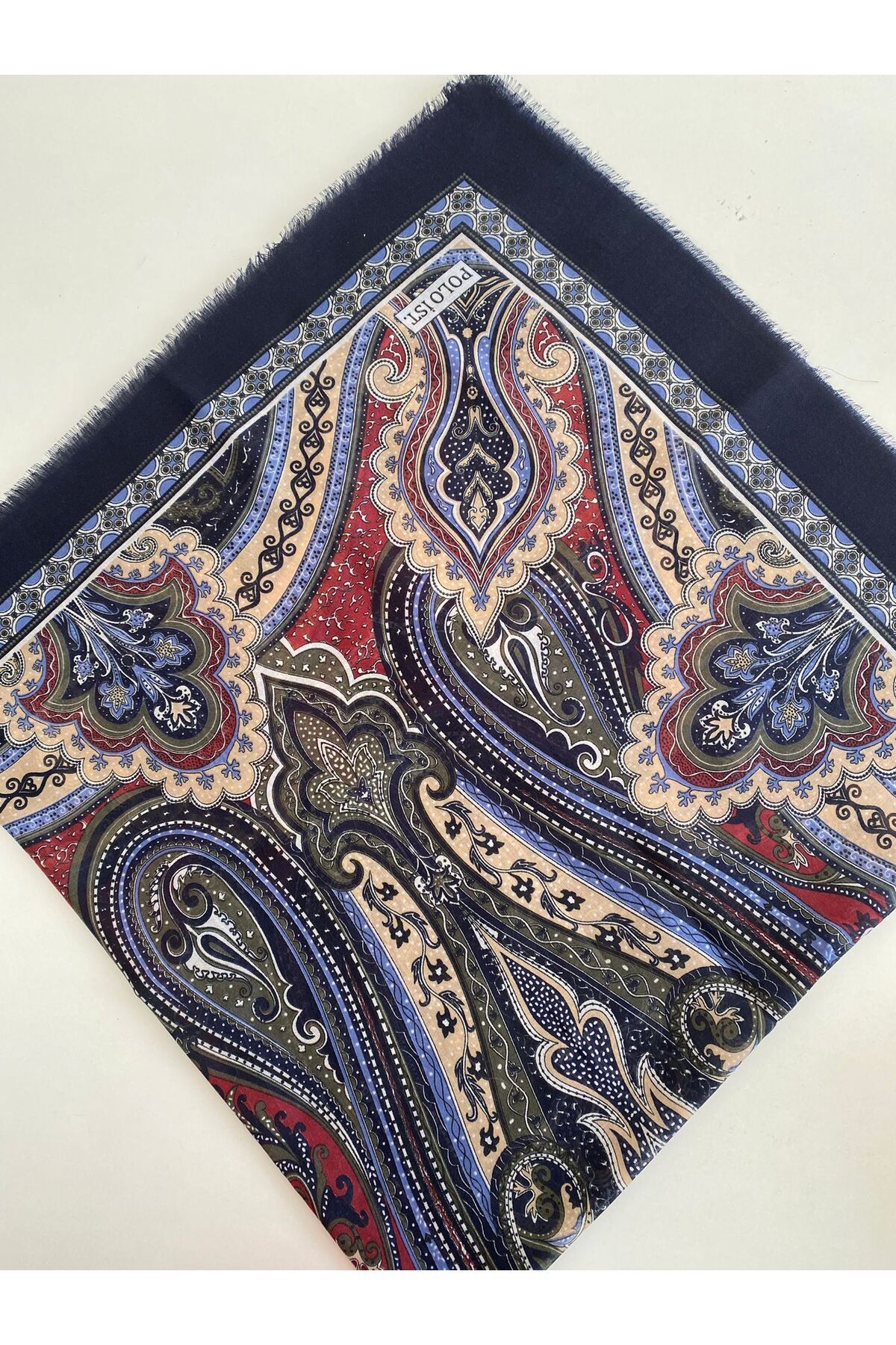 Çekme Sultaniye Desen Tülbent Yazma - lacivert