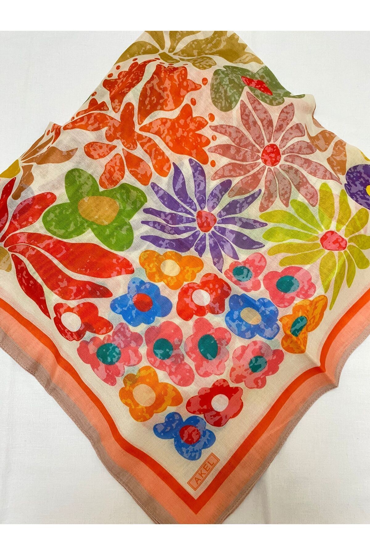 Flower Desen Soft Pamuk Eşarp