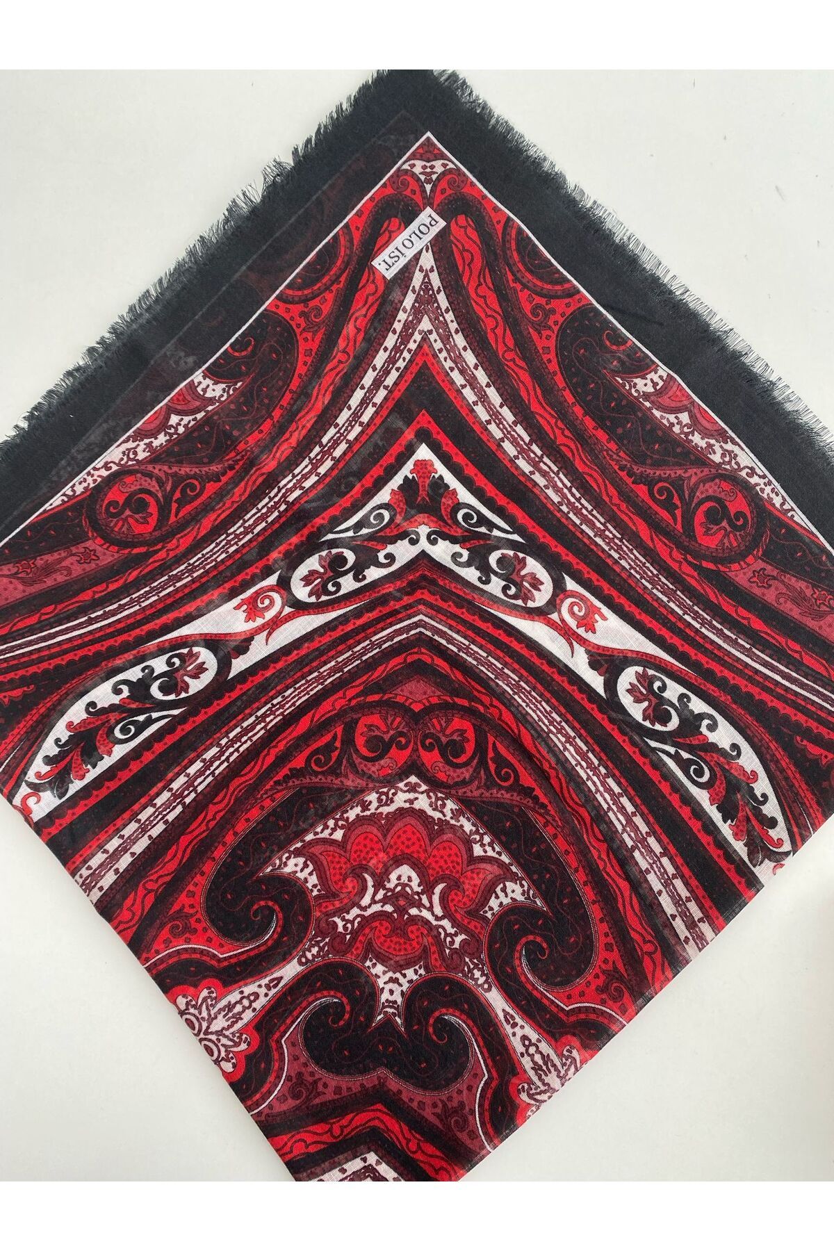 Karma Desen Tülbent Yazma - kırmızı