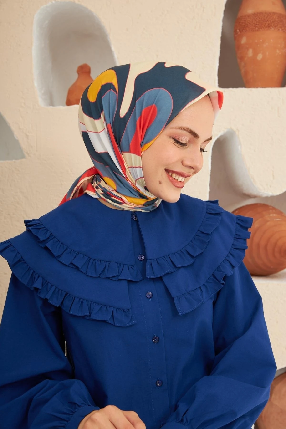 Twist Desen İnce Pamuk Eşarp