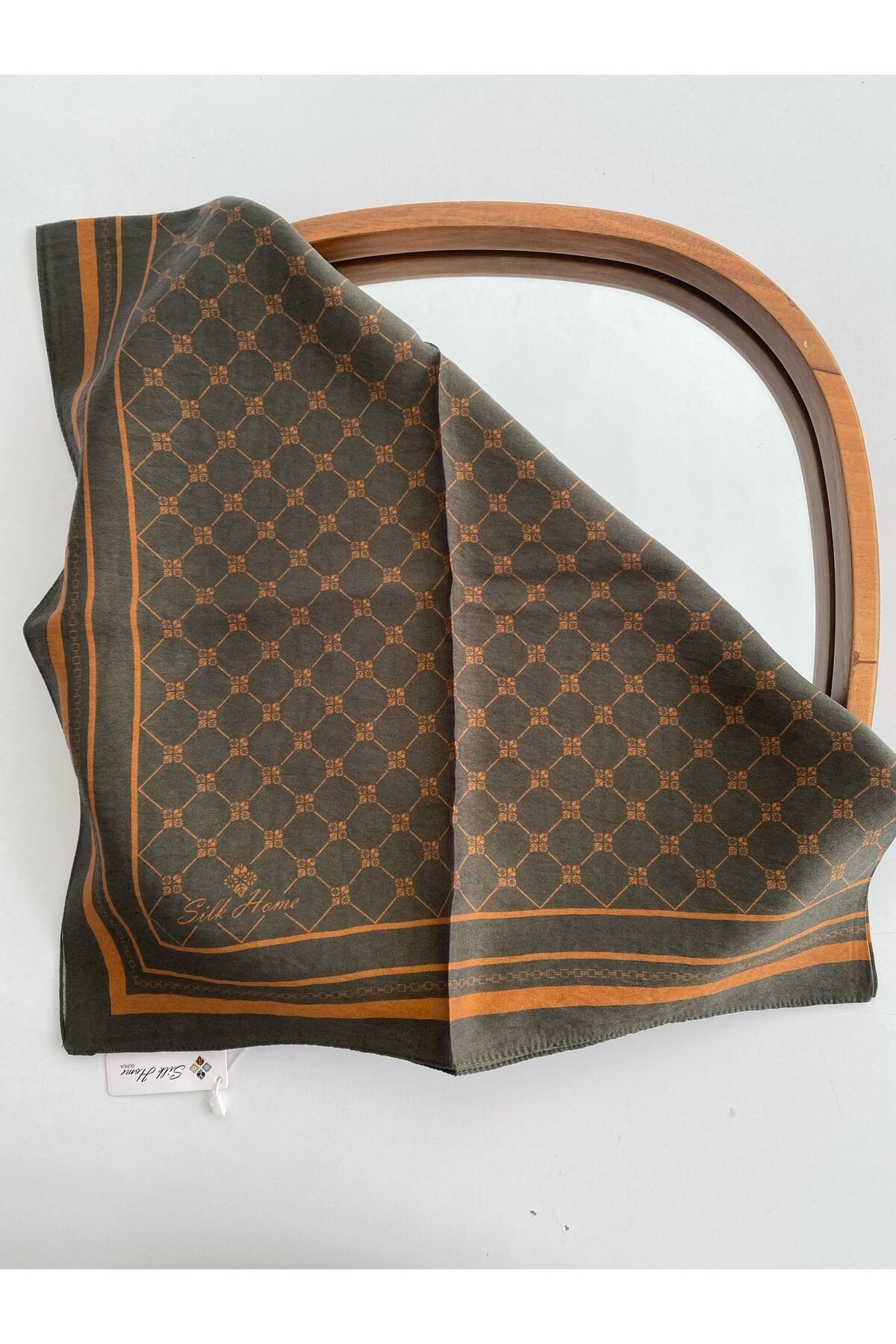 Monogram Desen Olinda Eşarp - asker yeşili
