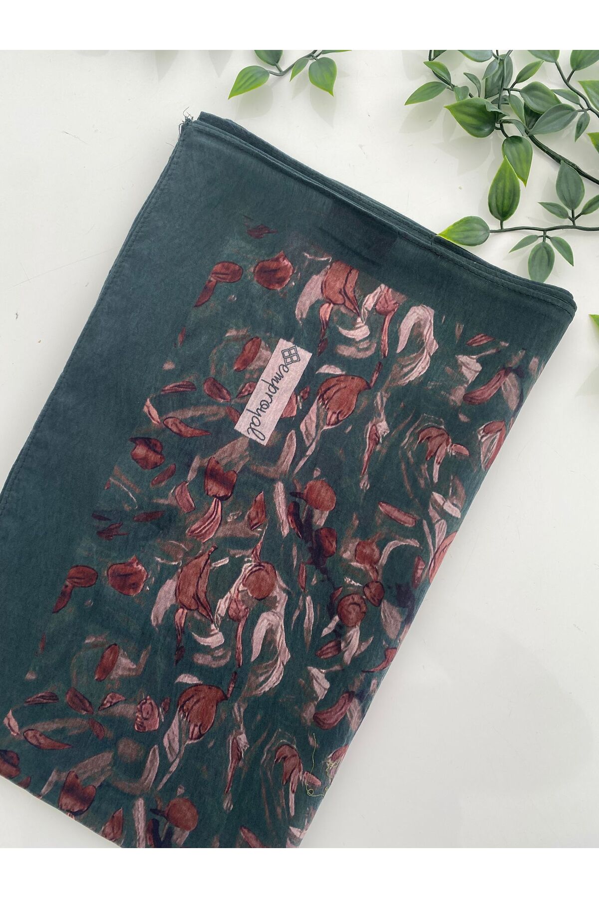 Yel Desen Tenline Şal - zümrüt