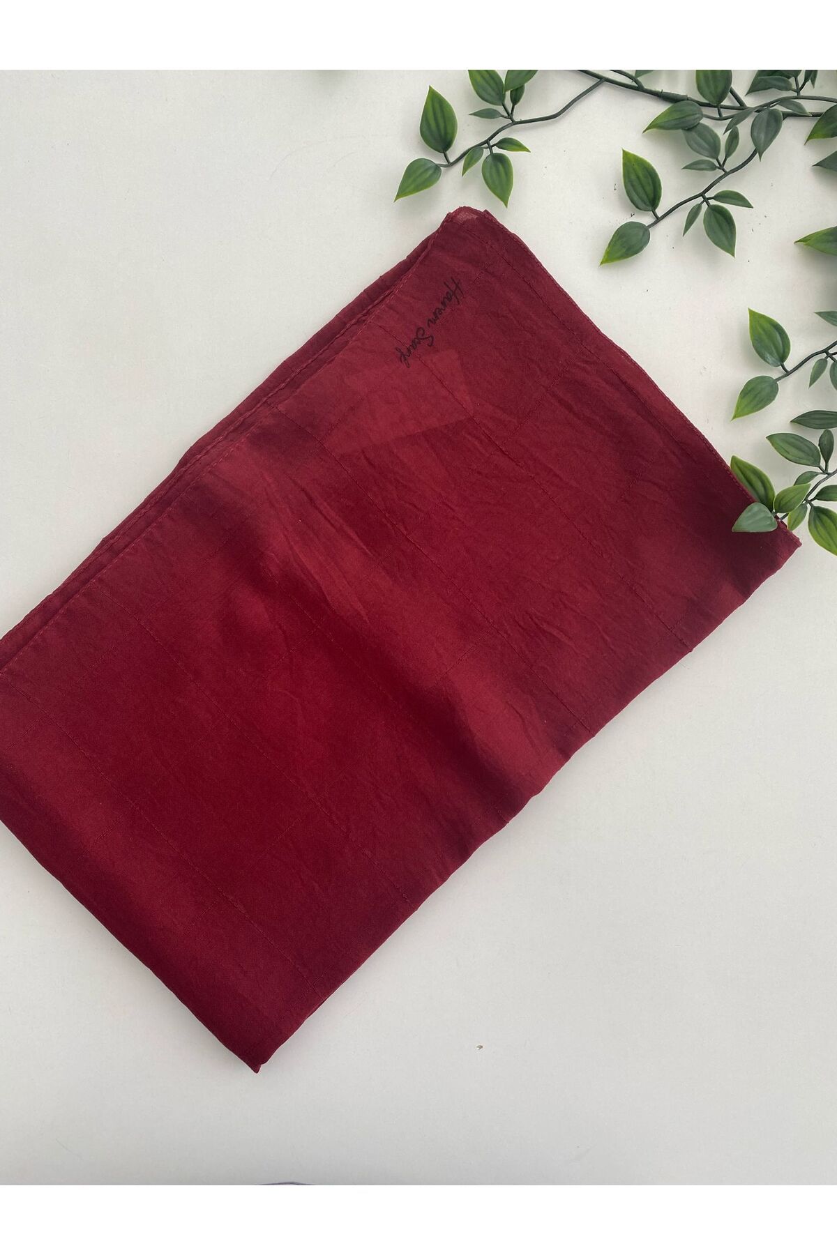 Ekose Soft Pamuk Şal - bordo