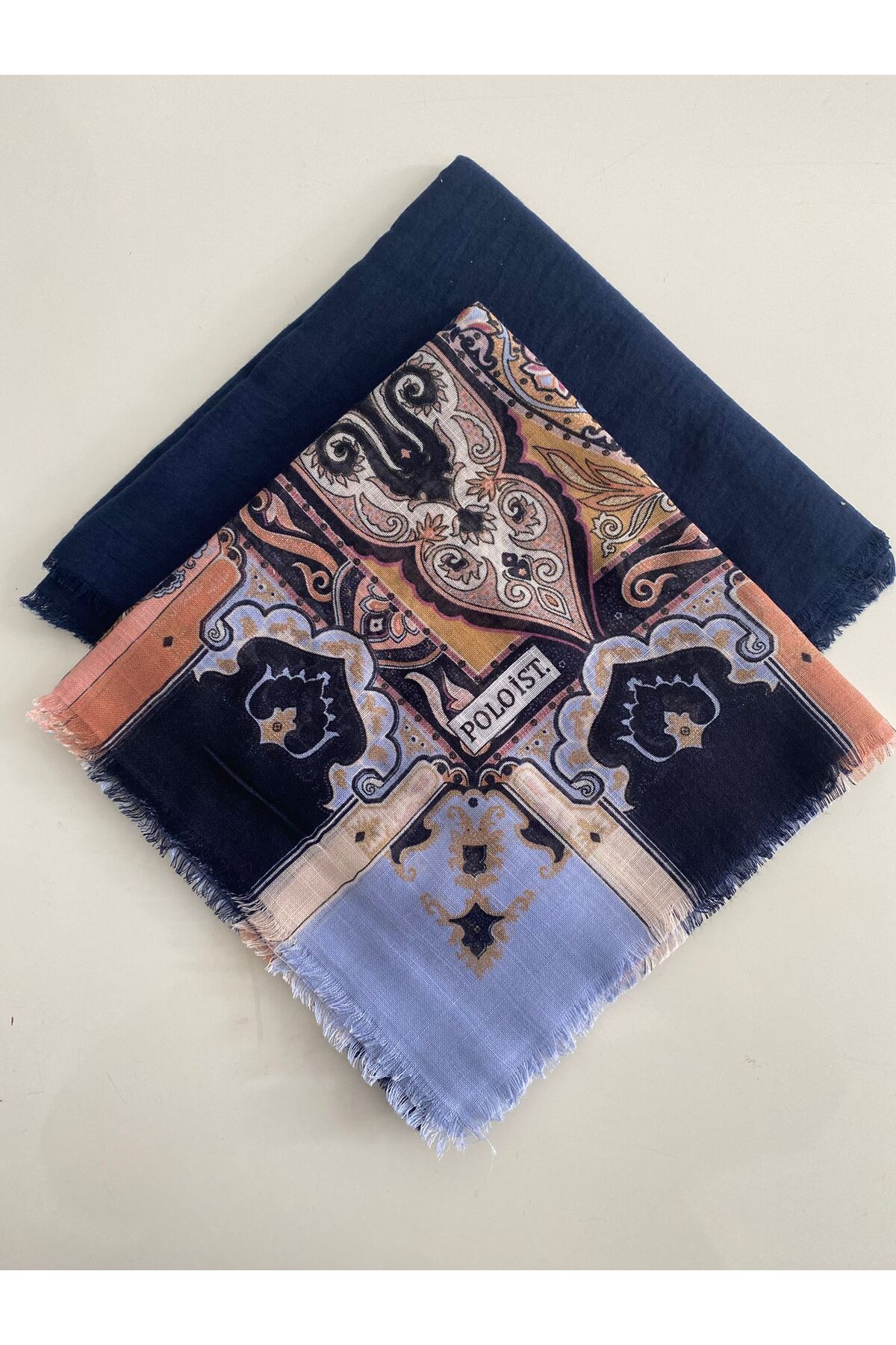 2 Adet Karışık Desenli Tülbent Yazma - #17