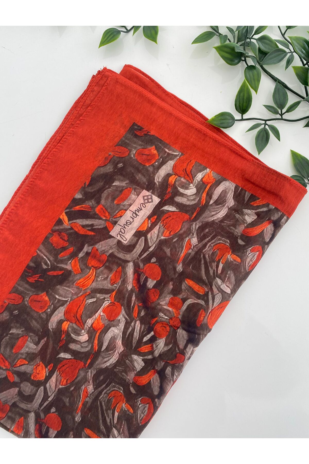 Yel Desen Tenline Şal - turuncu