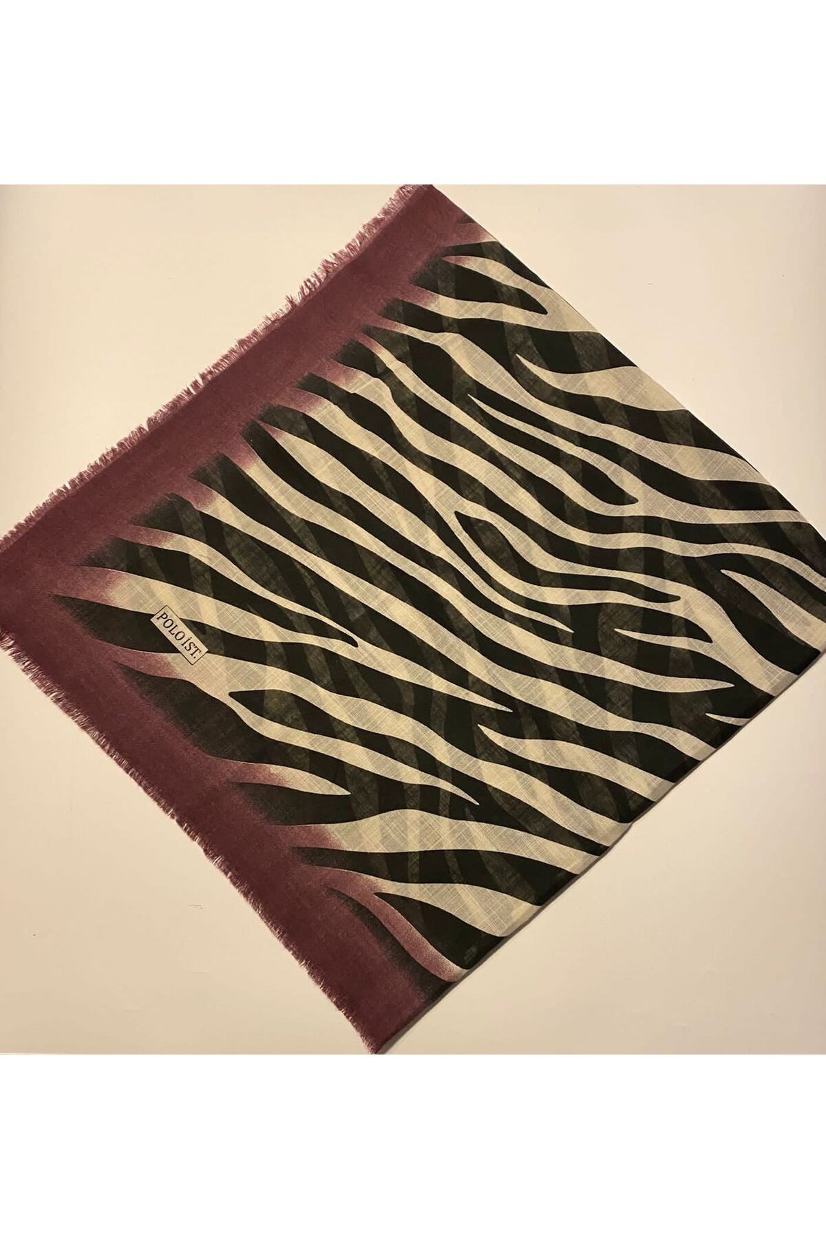 Zebra Desen Tülbent Yazma - mor