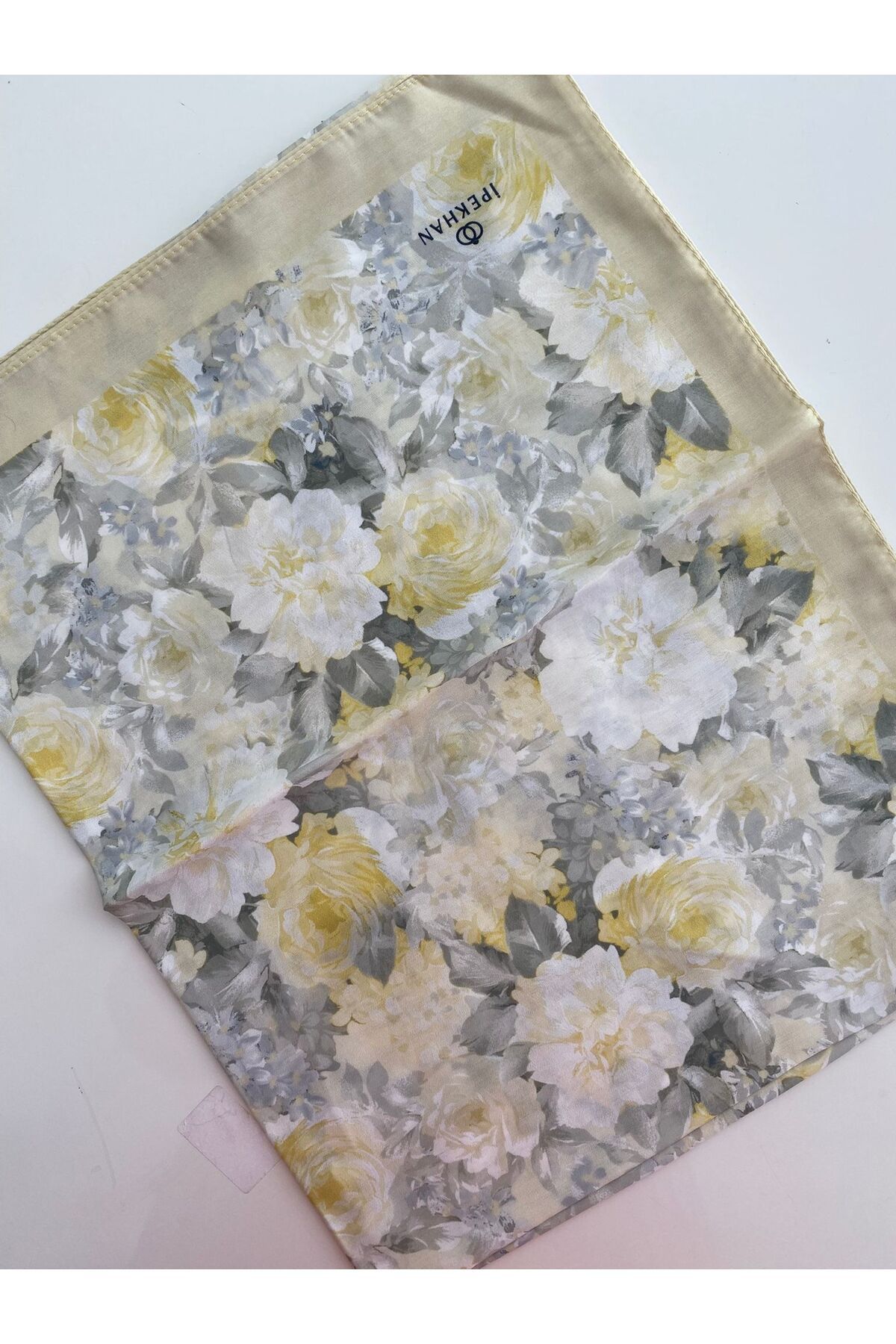 Duru Desen İnce Pamuk Şal - sarı&gri