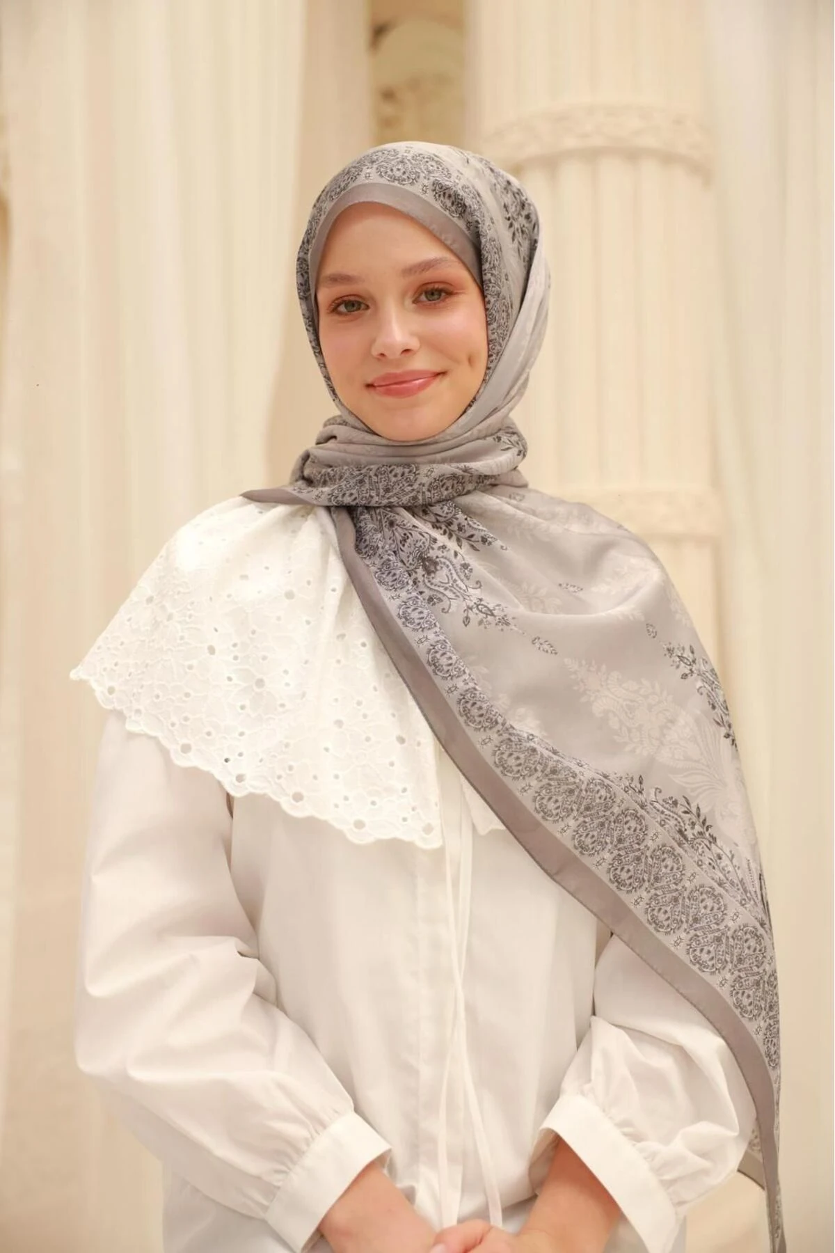 Etnik Desen Velina Şal - taş