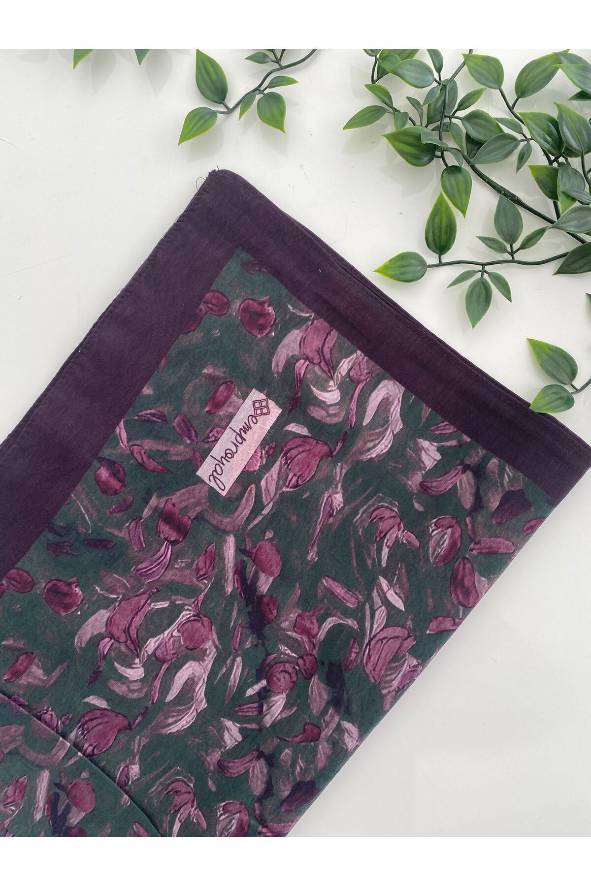 Yel Desen Tenline Şal - mor