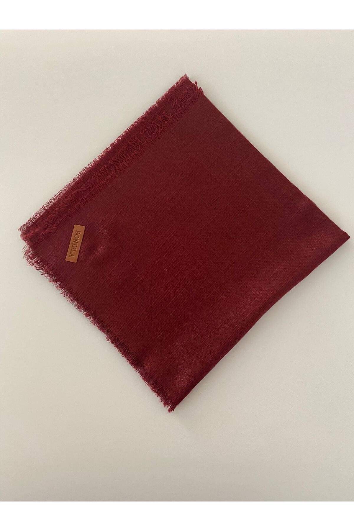 Simli Tülbent Yazma - bordo