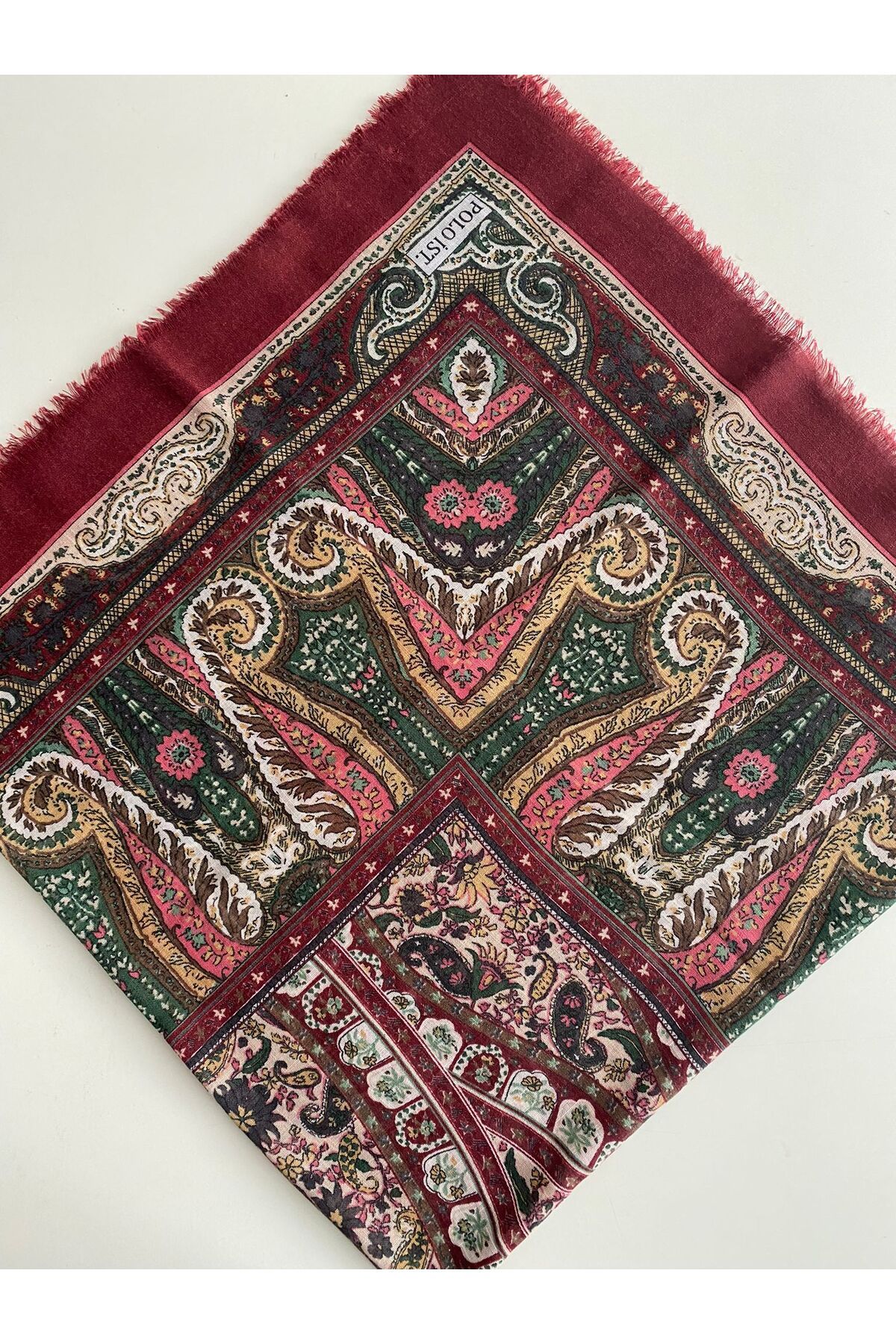 Eser Desen Tülbent Yazma - bordo