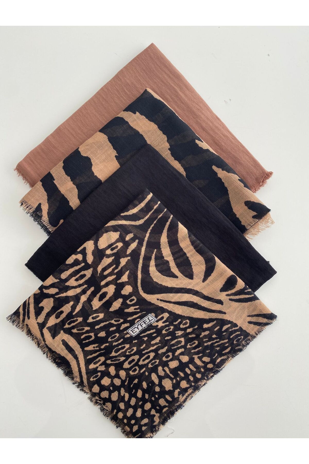 4 Adet Karışık Desenli Tülbent Yazma - #238