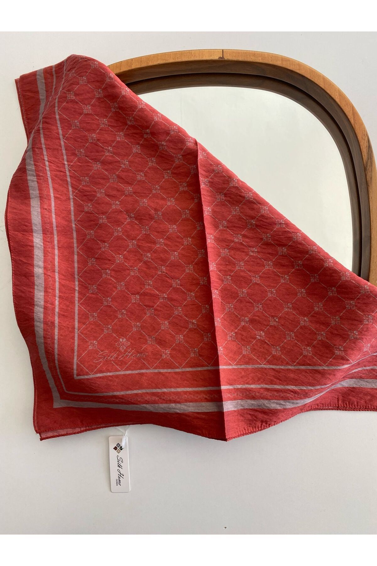 Monogram Desen Olinda Eşarp - kiraz
